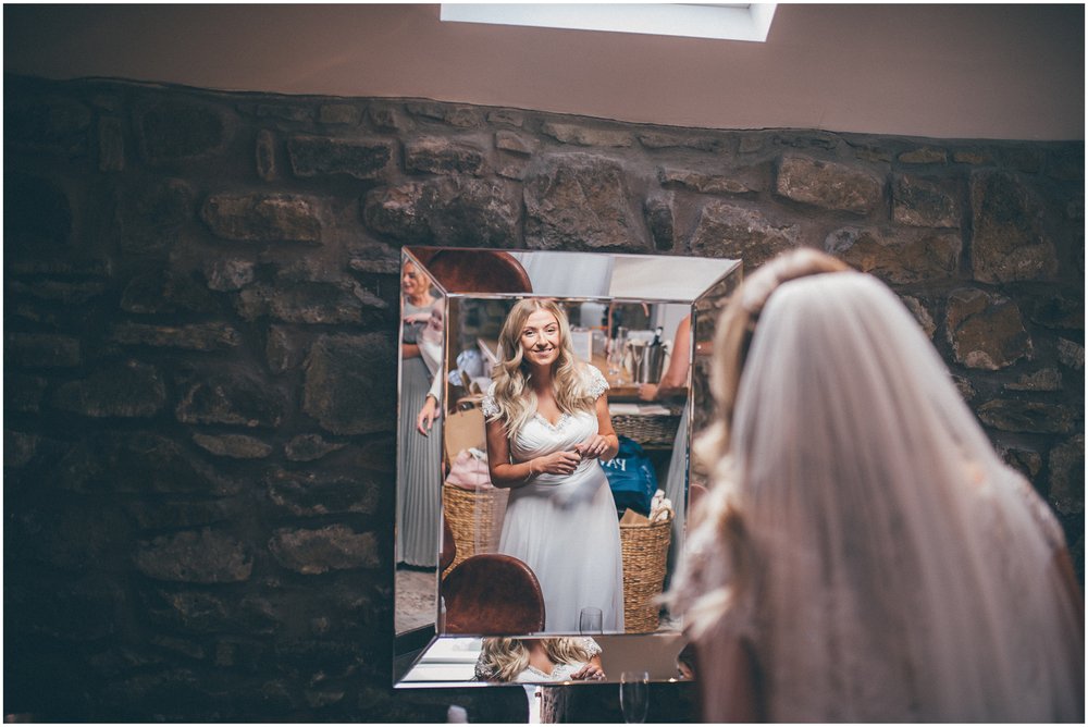 Bride getting ready at Tower Hill Barns in North Wales