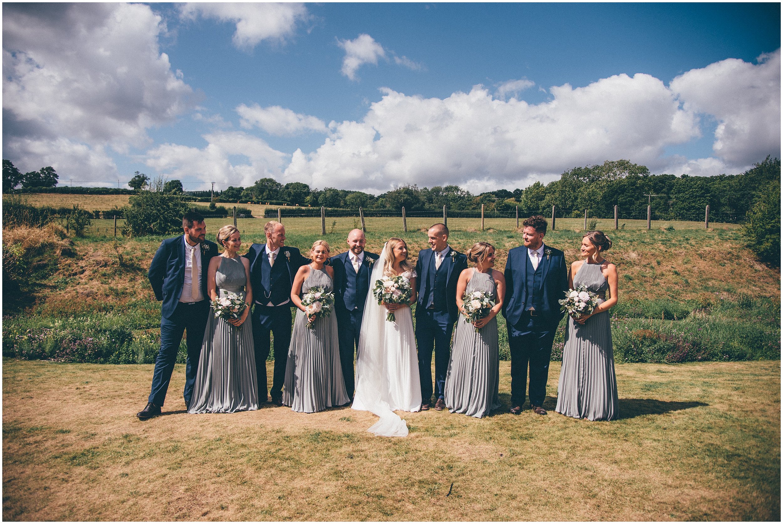 Bridal party at Tower Hill Barns in North Wales