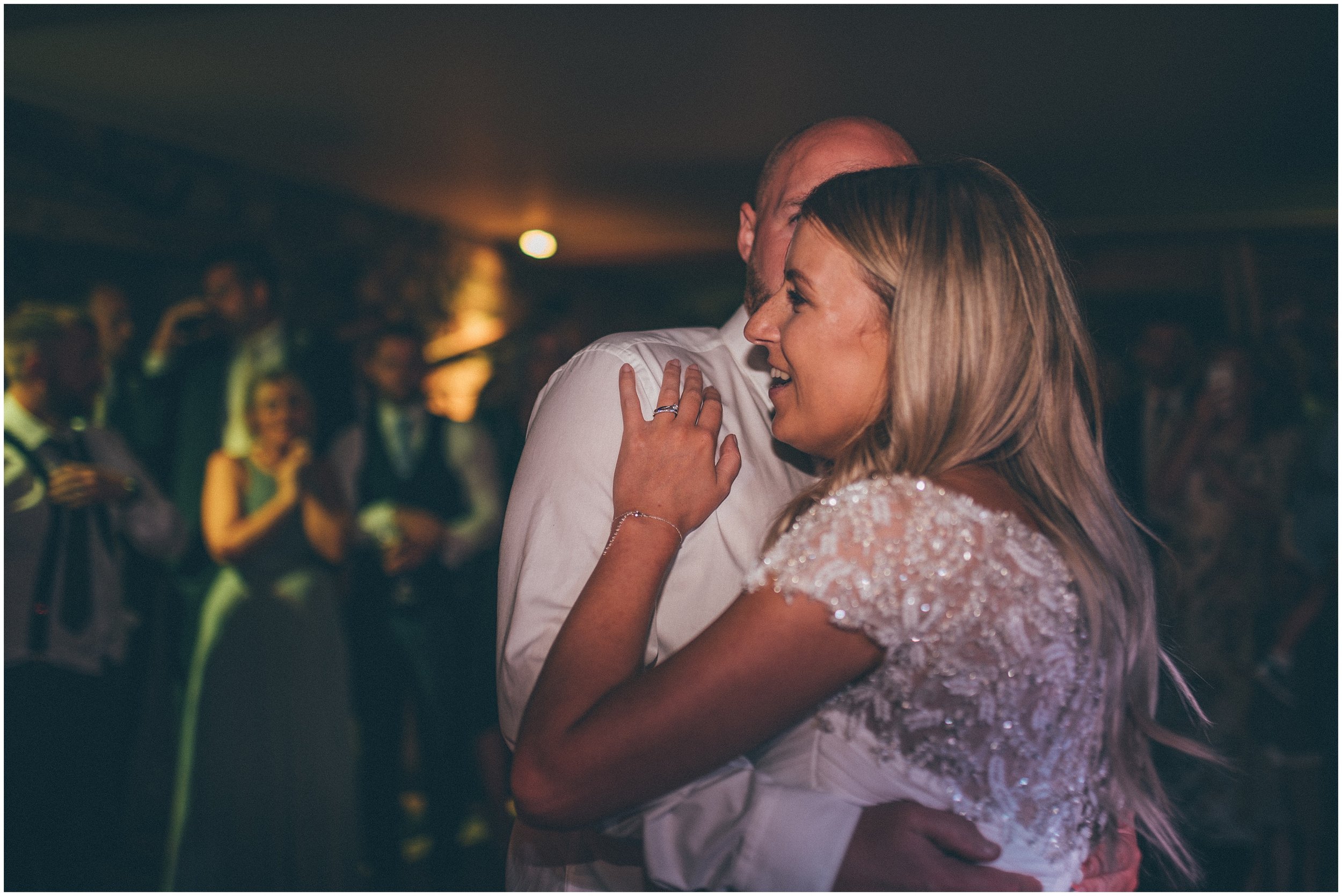 Wedding guests celebrate dancing at Tower Hill Barns in North Wales