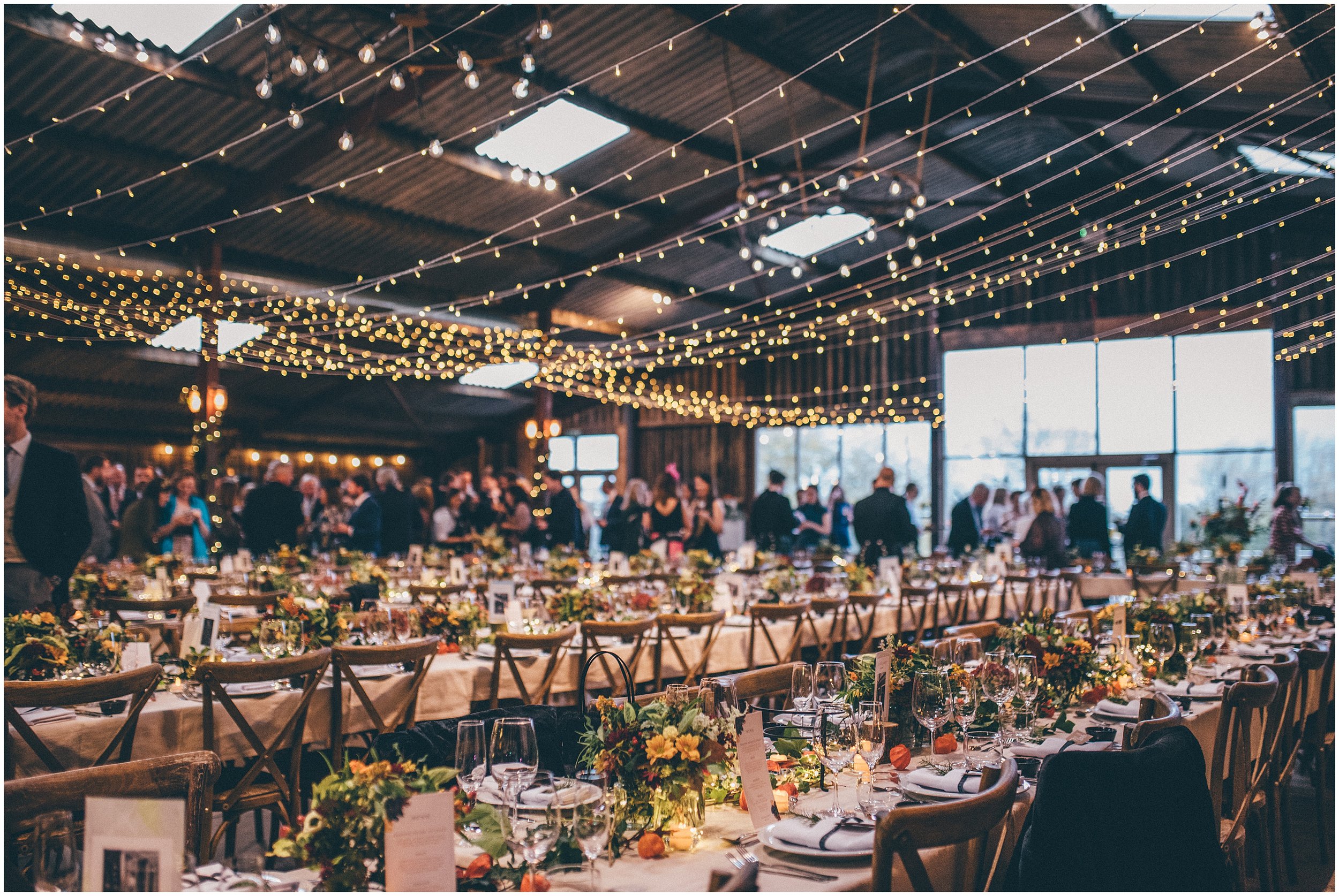 Table set up at Grange Barn wedding in Cheshire