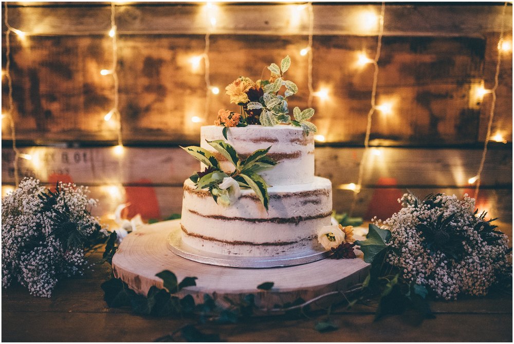 Simple and pretty naked wedding cake