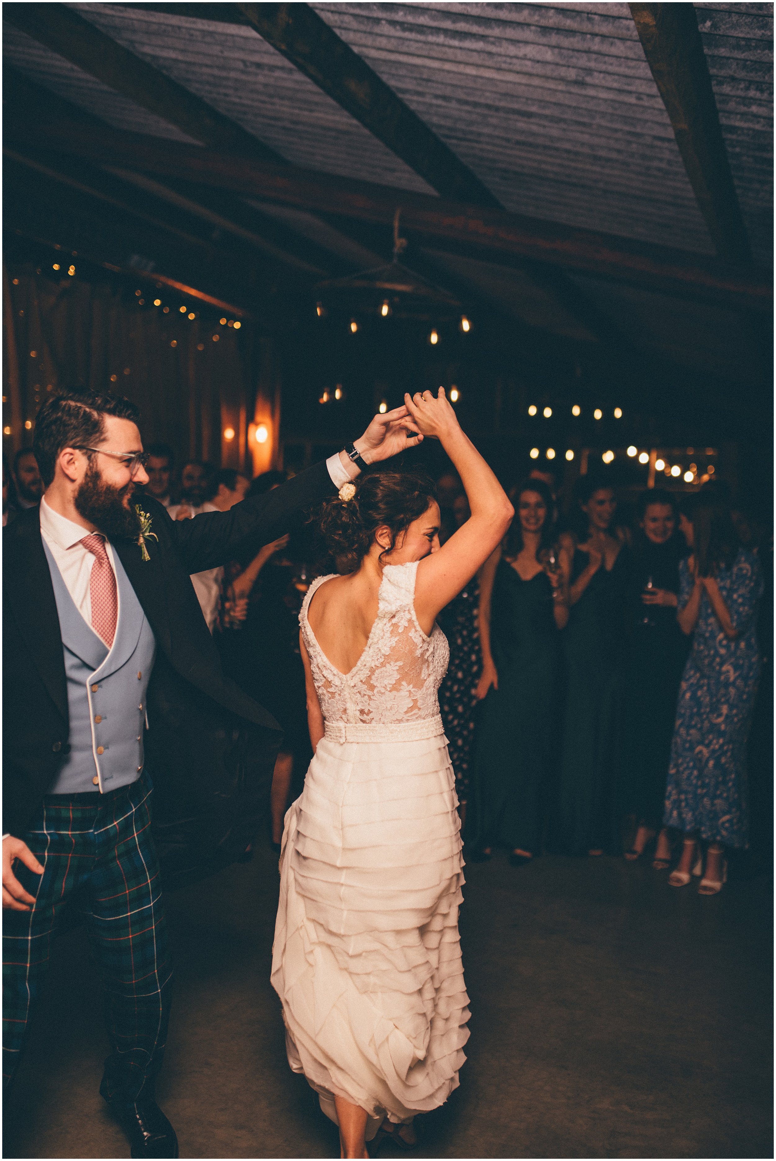 Newlyweds have their First Dance at Grange Barn wedding in Cheshire