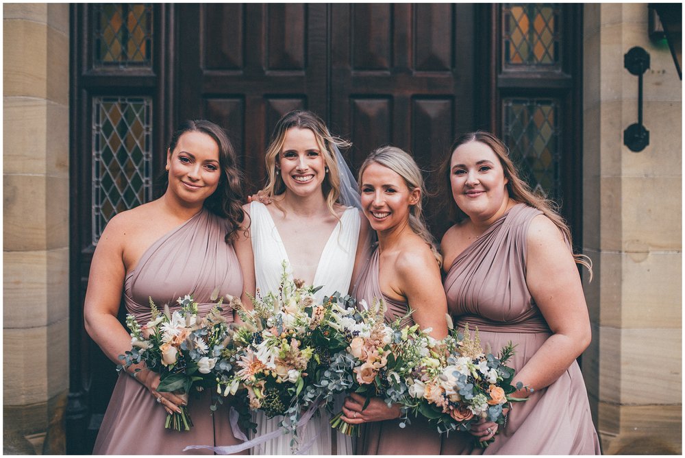 Bride and her bridesmaids at Tyn Dwr Hall