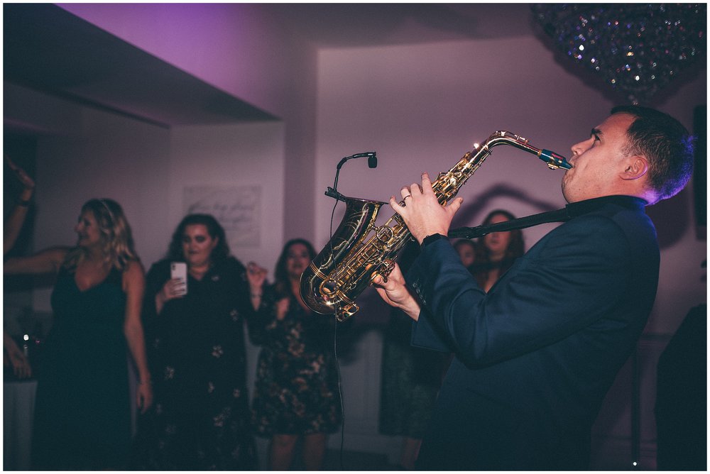 Saxophonist at Tyn Dwr Hall wedding