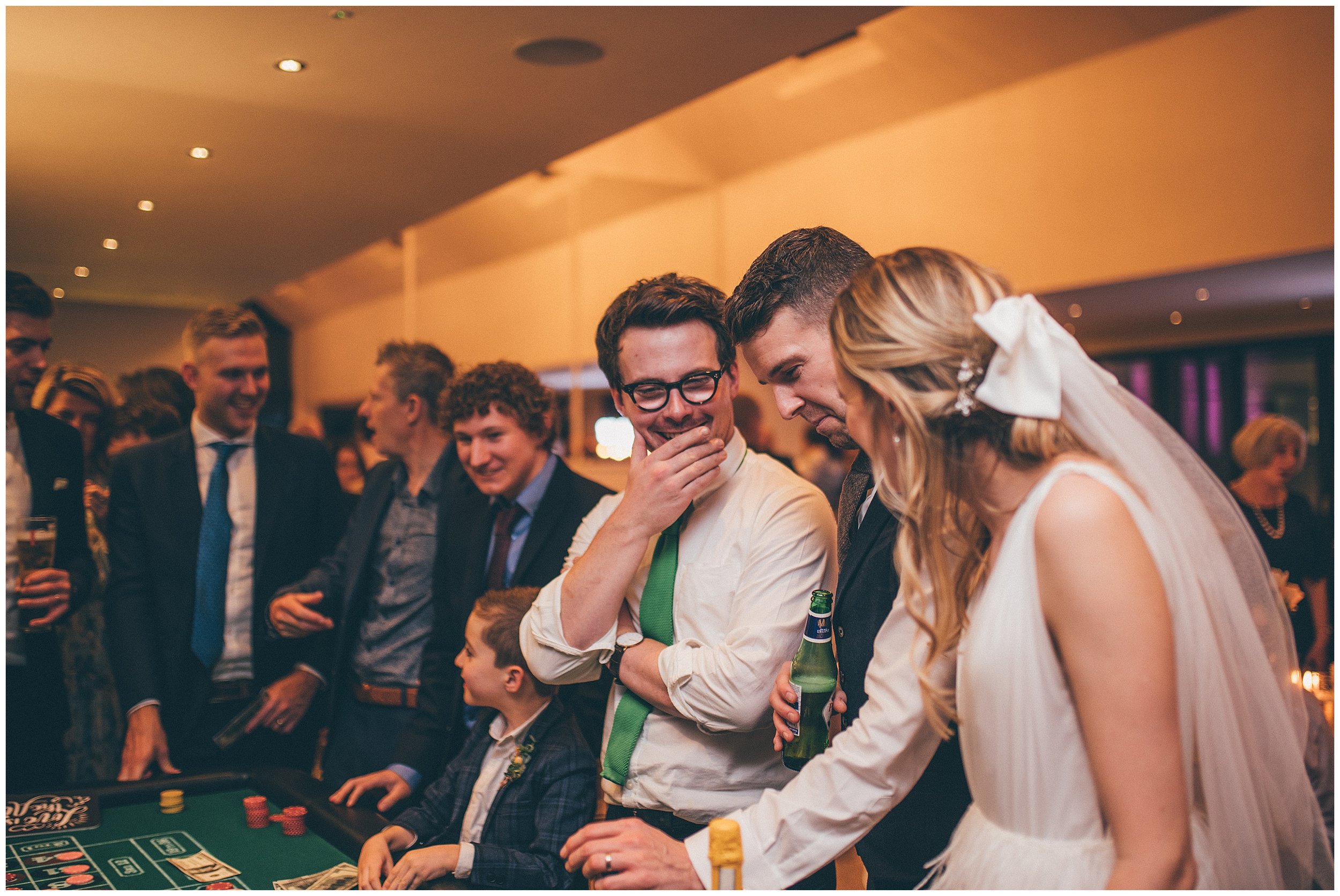 Poker Table and roulette table at Tyn Dwr Hall wedding