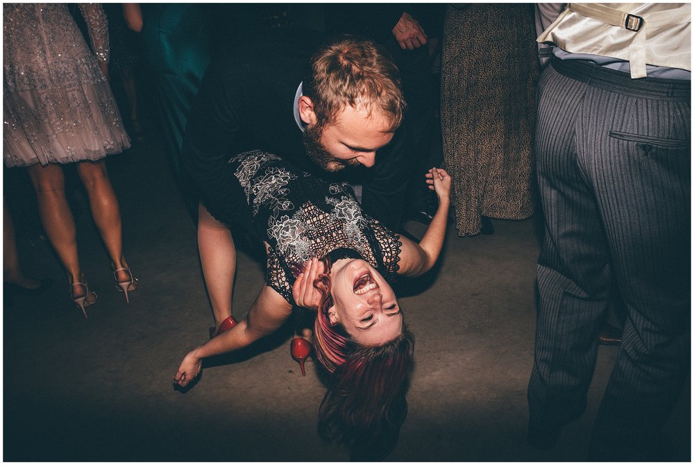 Guests dance at Grange Barn wedding