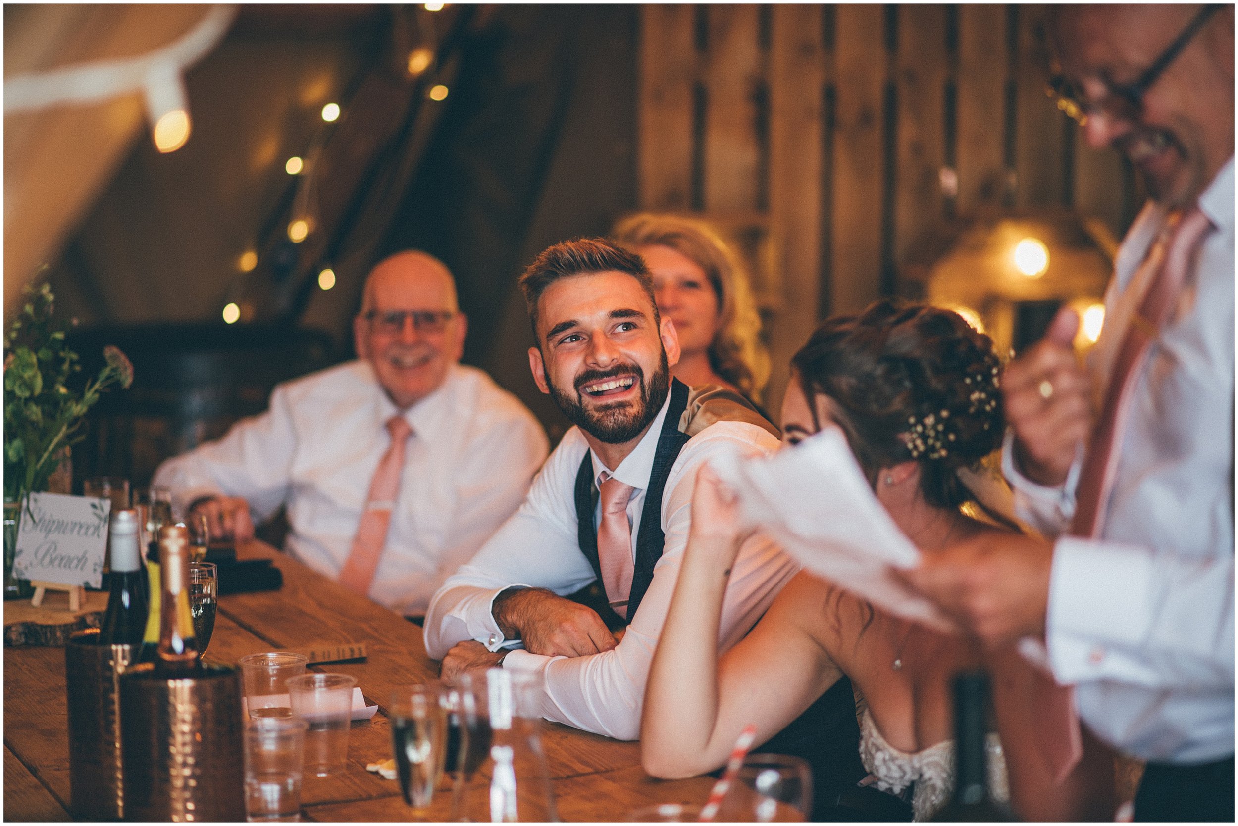 Wedding speeches in the tipi at a summer wedding at Skipbridge Country Wedding venue in Yorkshire