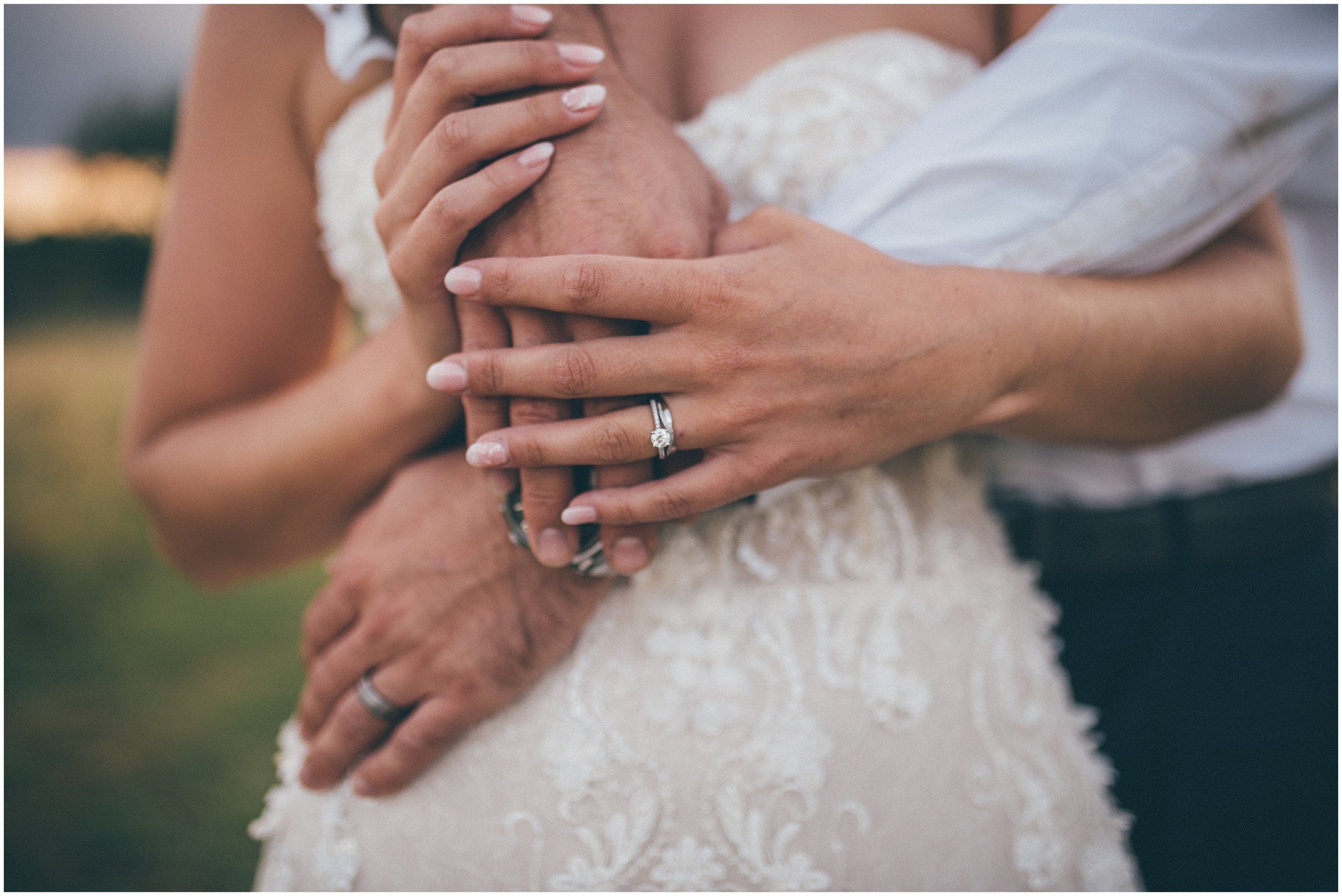 Bride and groom have their wedding photographs taken by Cheshire wedding photographer at Skipbridge Country wedding venue in Yorkshire