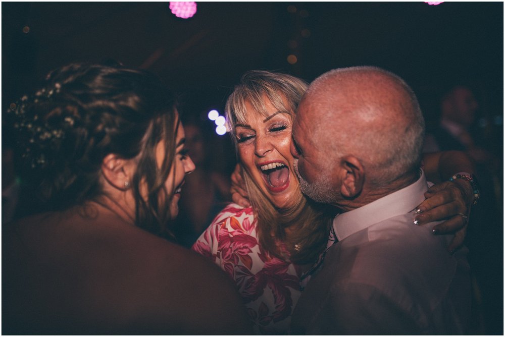 Wedding guests on the dance floor at Skipbridge Country wedding venue in Yorkshire