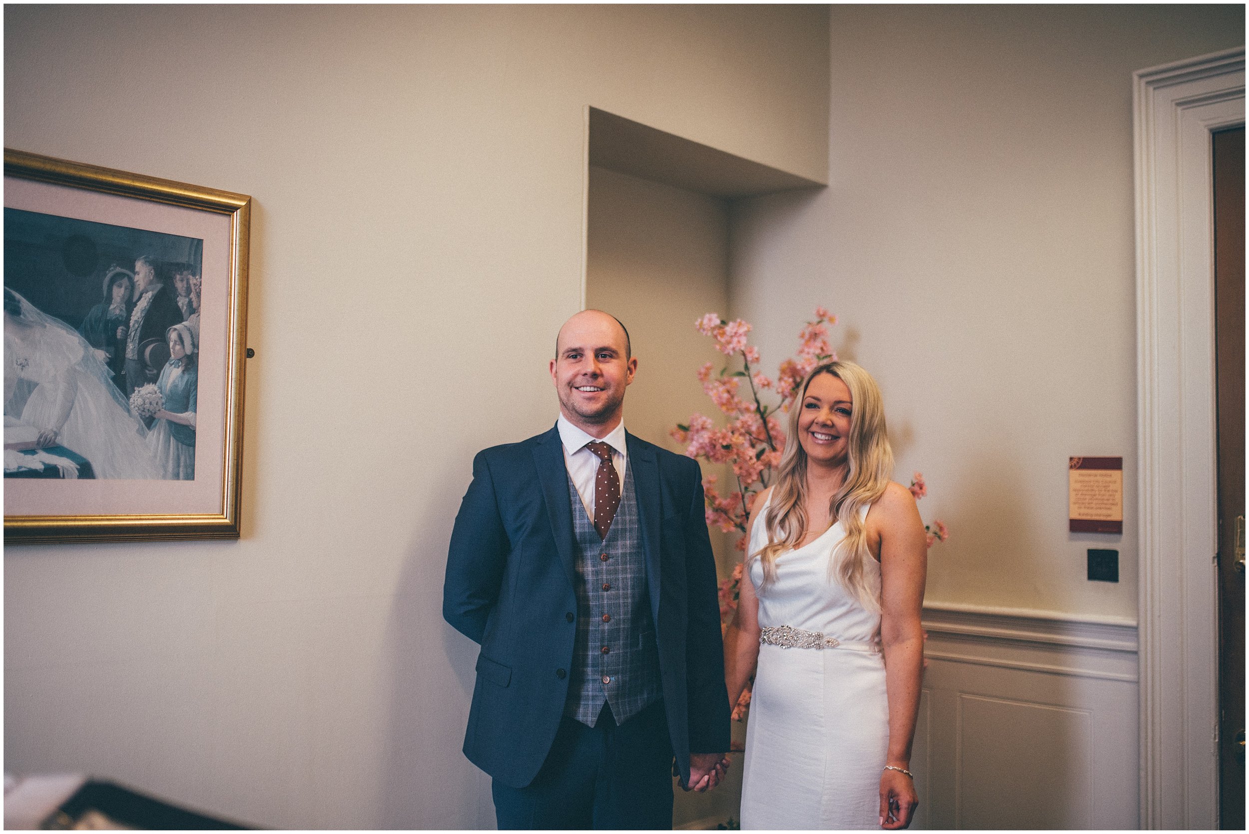 Bride and groom get married in their elopement Bride and Groom elope in Liverpool city centre at St George's Hall in Liverpool