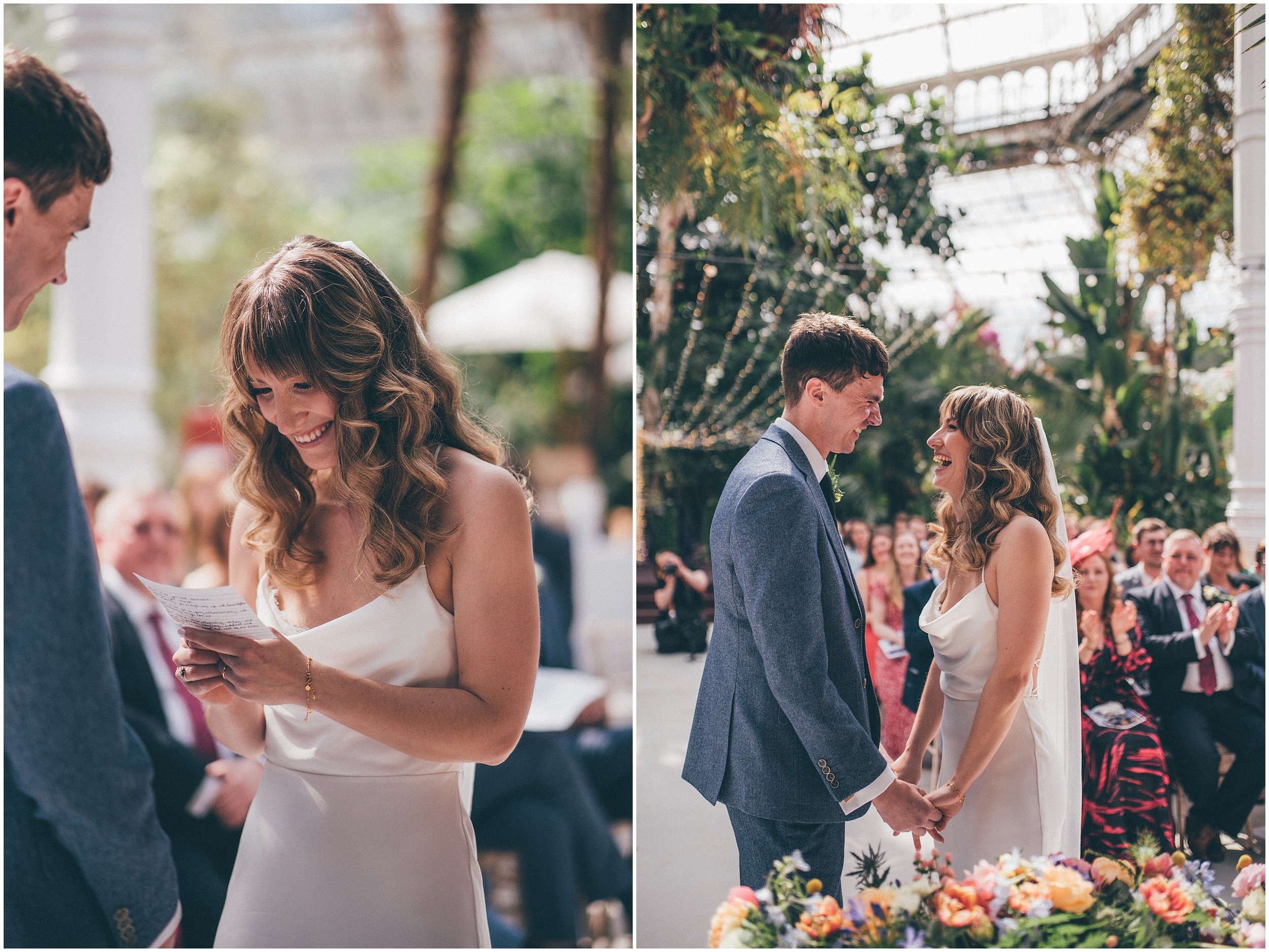 Wedding ceremony at Sefton Palm House in Liverpool.