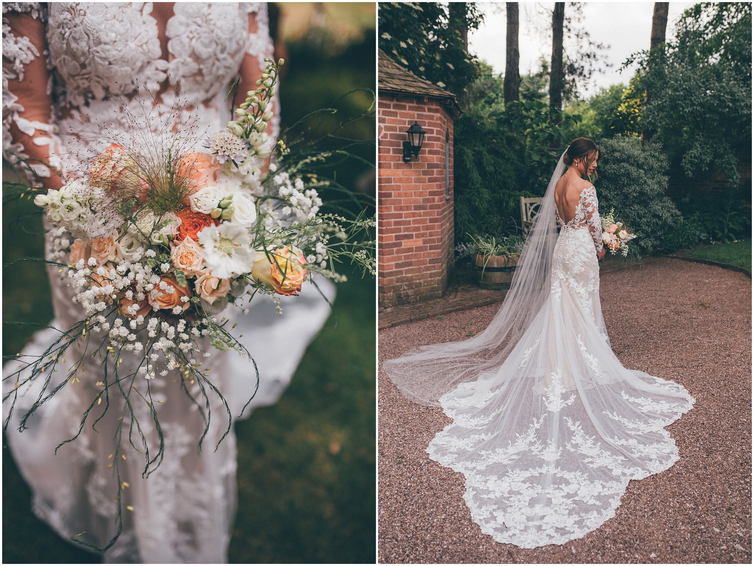Newlyweds have their wedding portraits taken by North West wedding photographer, Helen Jane Smiddy Photography, at Abbeywood Estate in Delamere, Cheshire.