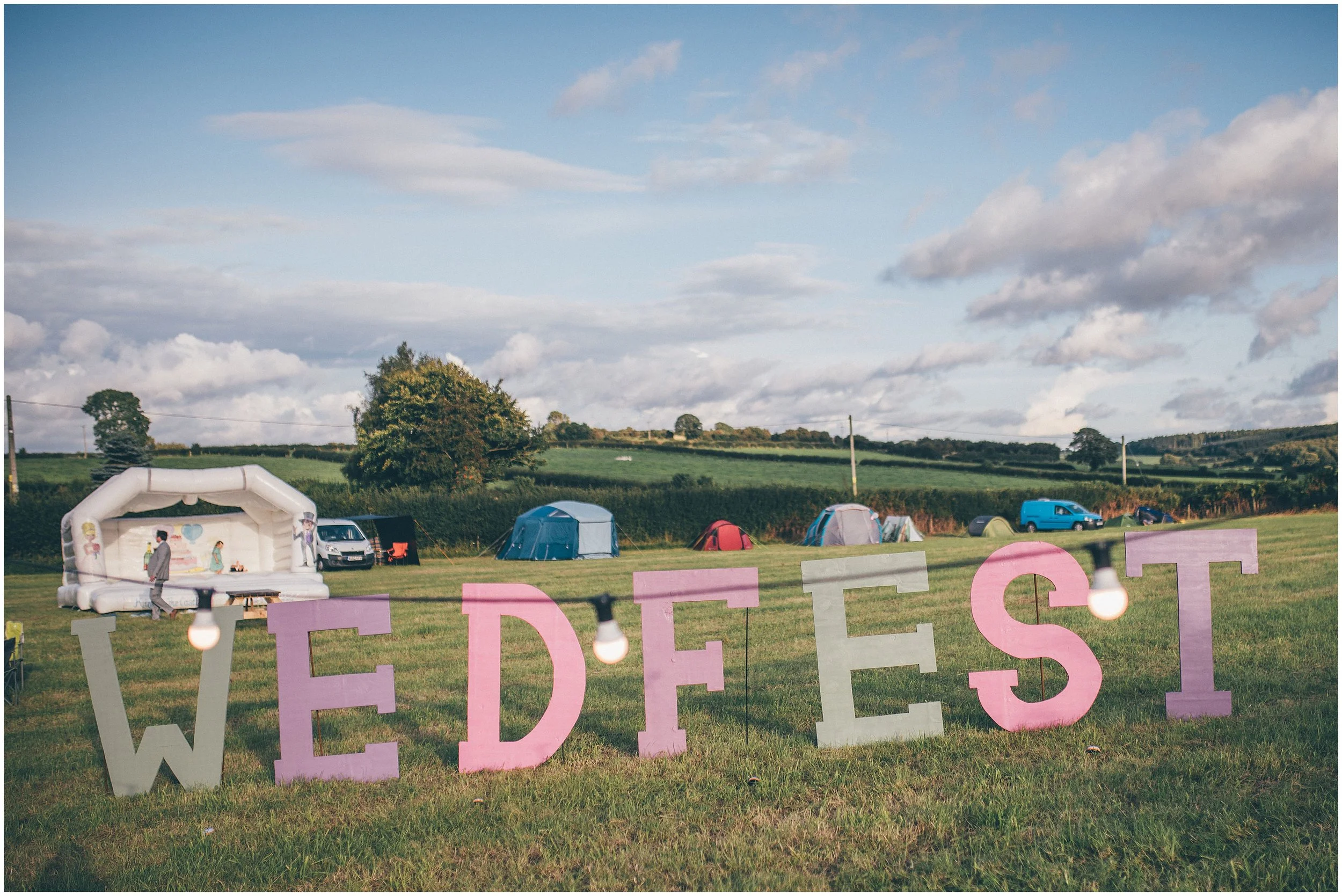 Wedfest sign at Garden marquee in North Wales