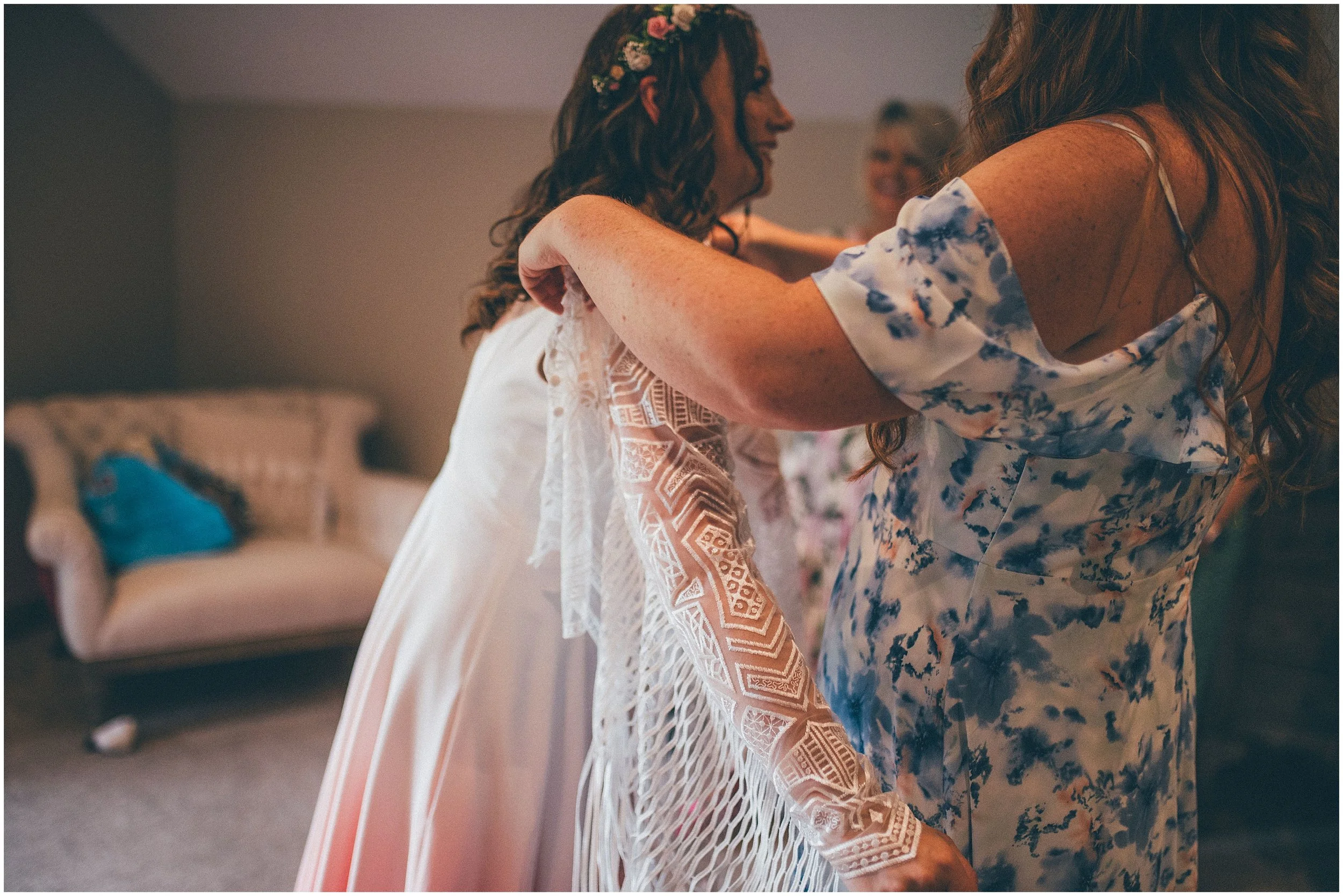 Bride gets her boho Lucy Can't Dance dress on