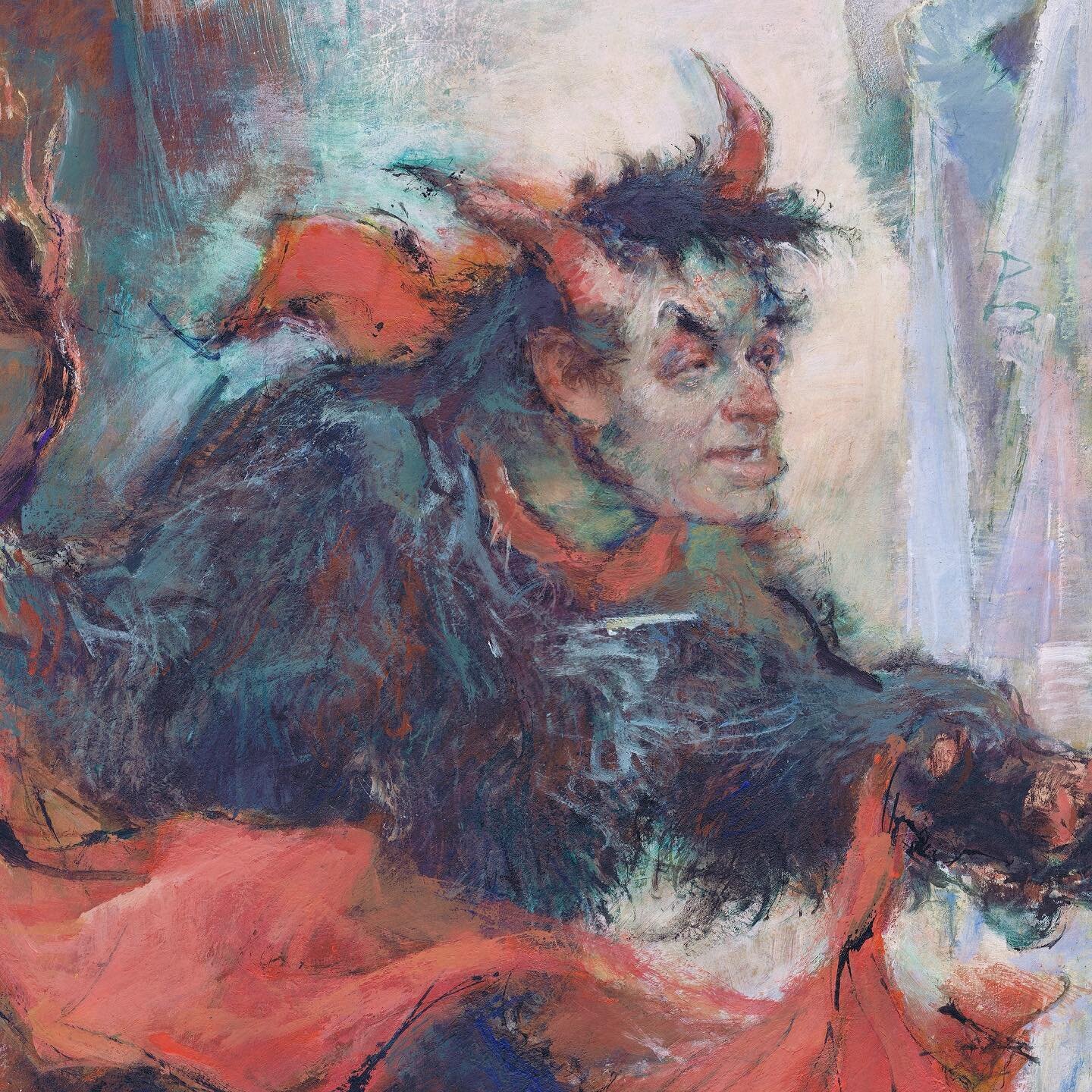 The Devil in &lsquo;Jedermann&rsquo; ca 1962.
.
As a regular visitor of the Salzburg Festival, Hans Liska was fascinated with his friend Ernst Ginsberg&rsquo;s performance as the devil in the play &lsquo;Jedermann&rsquo;. @hans.liska.art sketched man