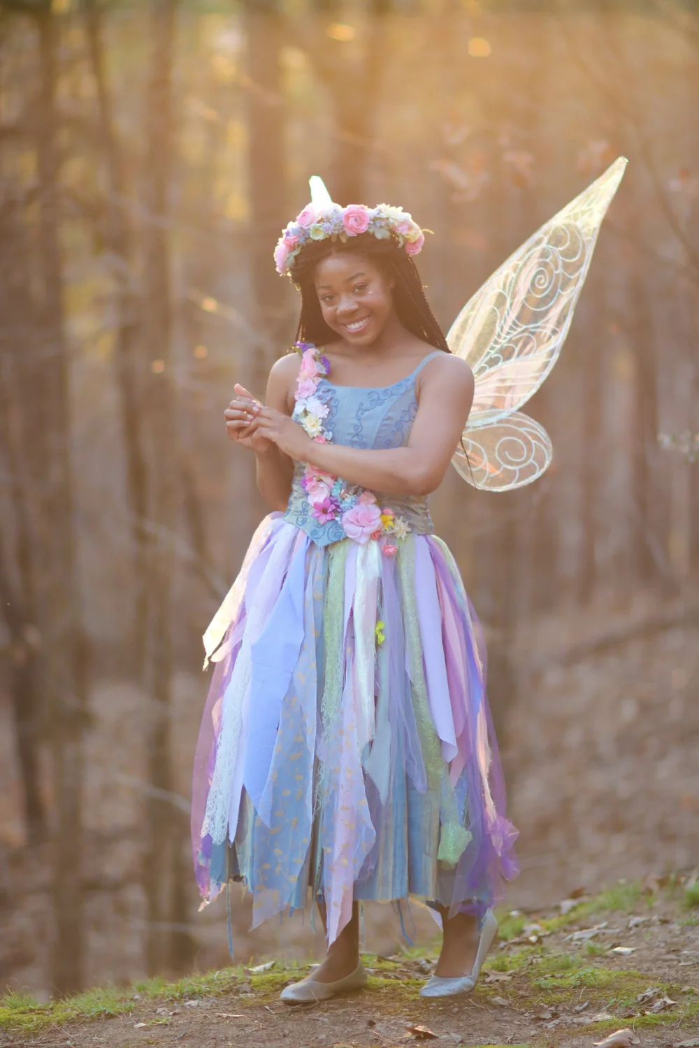 green emerald velvet dress Rainbow Fairy Dress & Wings Size 3-4
