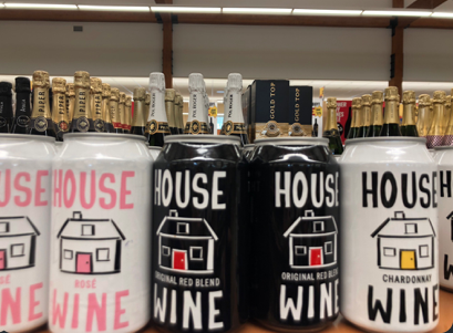 The plastic shrink wrap is particularly noticeable on the black can. Can you see it? If you can’t do cans right, wine, keep to glass. 📸: Sarah Martik