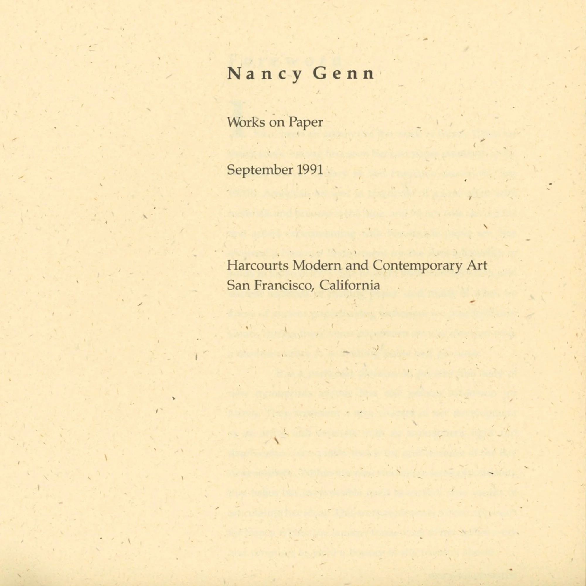 Works on Paper, 1991
