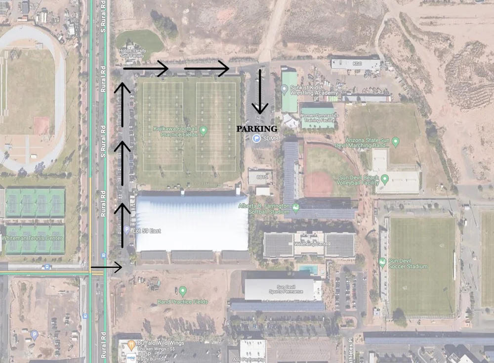 Map to the ASU Percussion Blockhouse