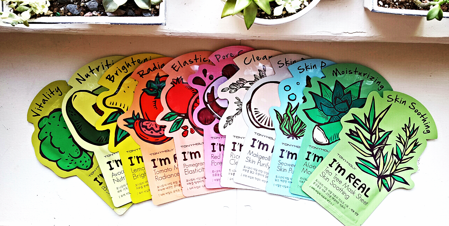 The Tony Moly mask color spectrum. Photo by Grace Corton.