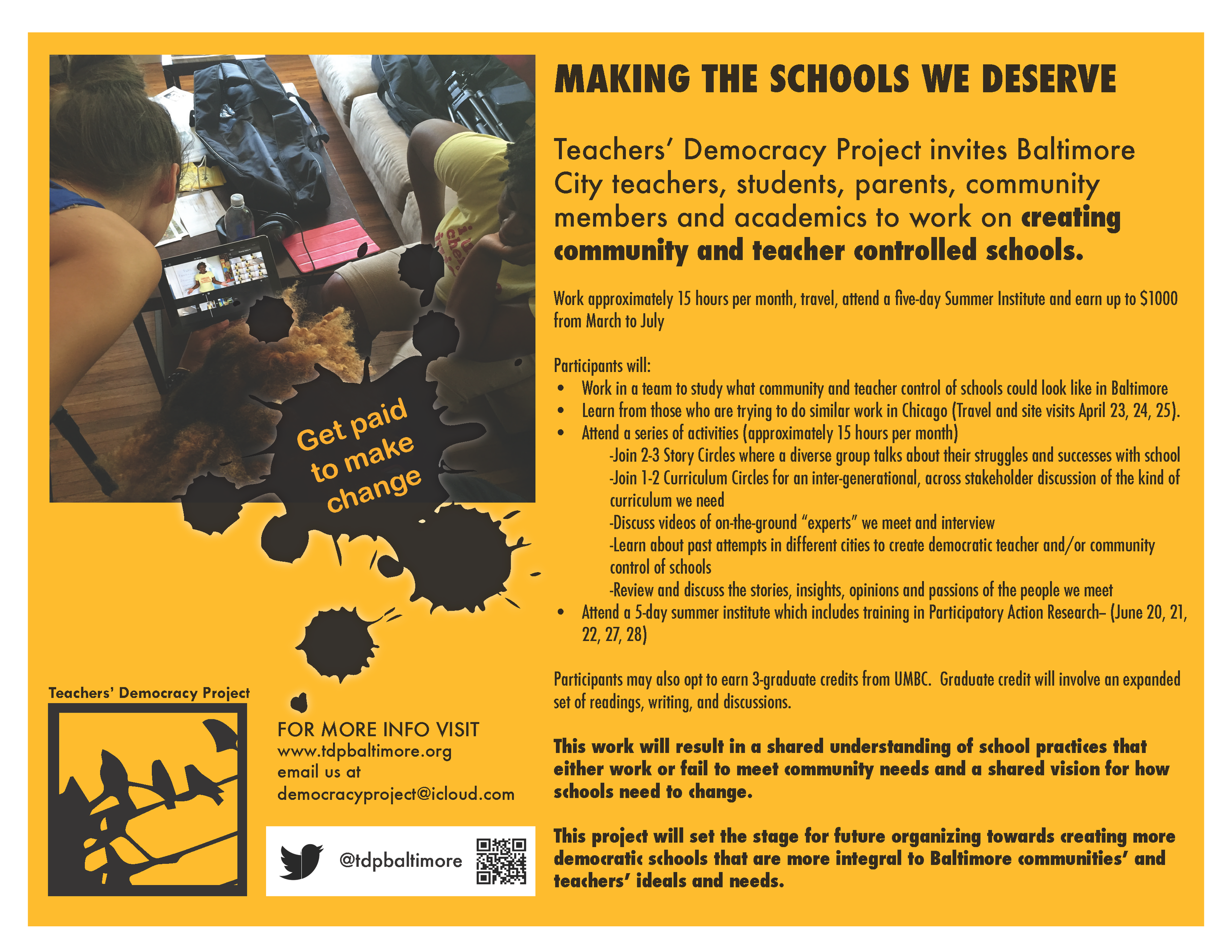 Join Us in Making the Schools We Deserve! 