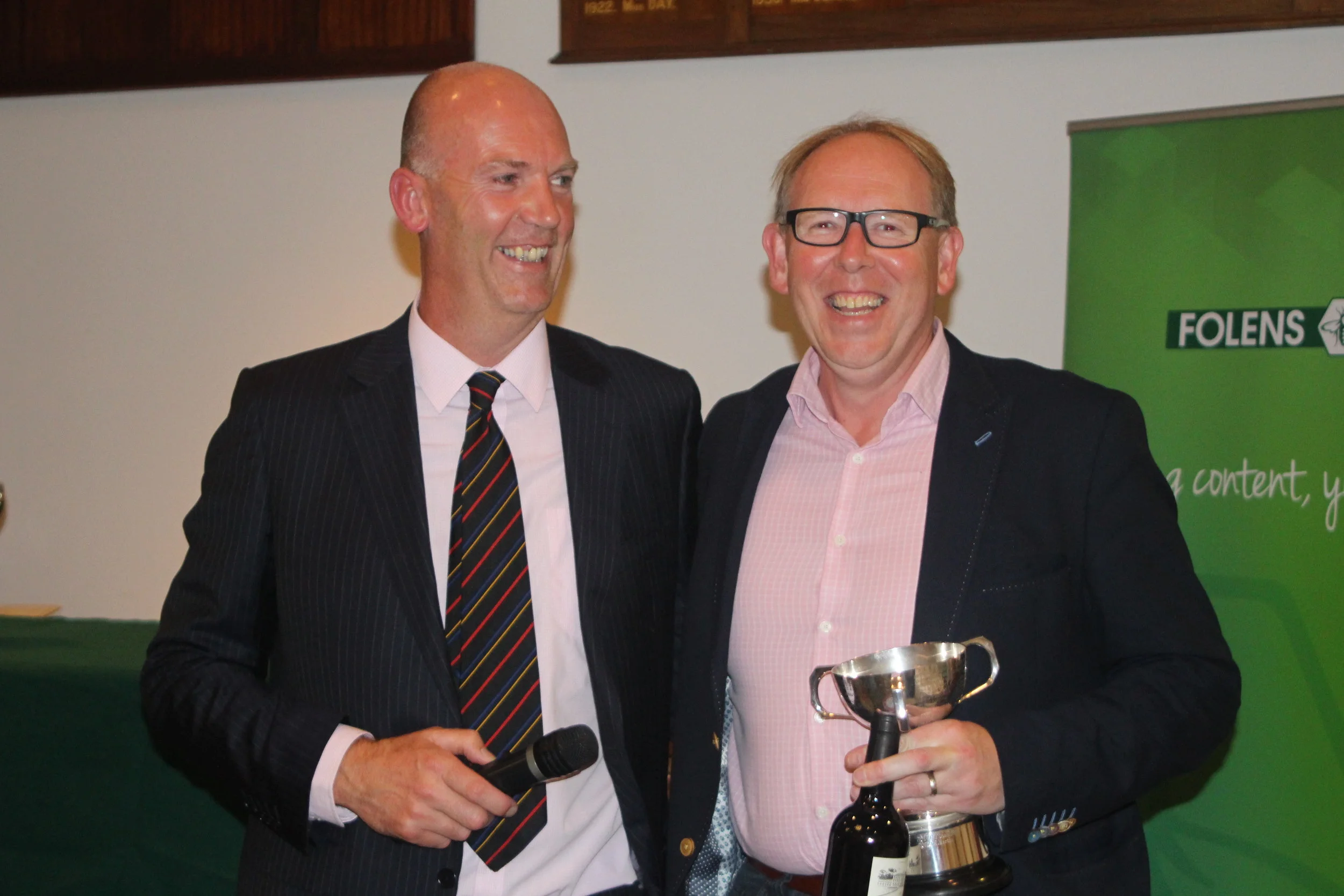 John Gillis with Andrew McCracken winner of the Bunburry trophy