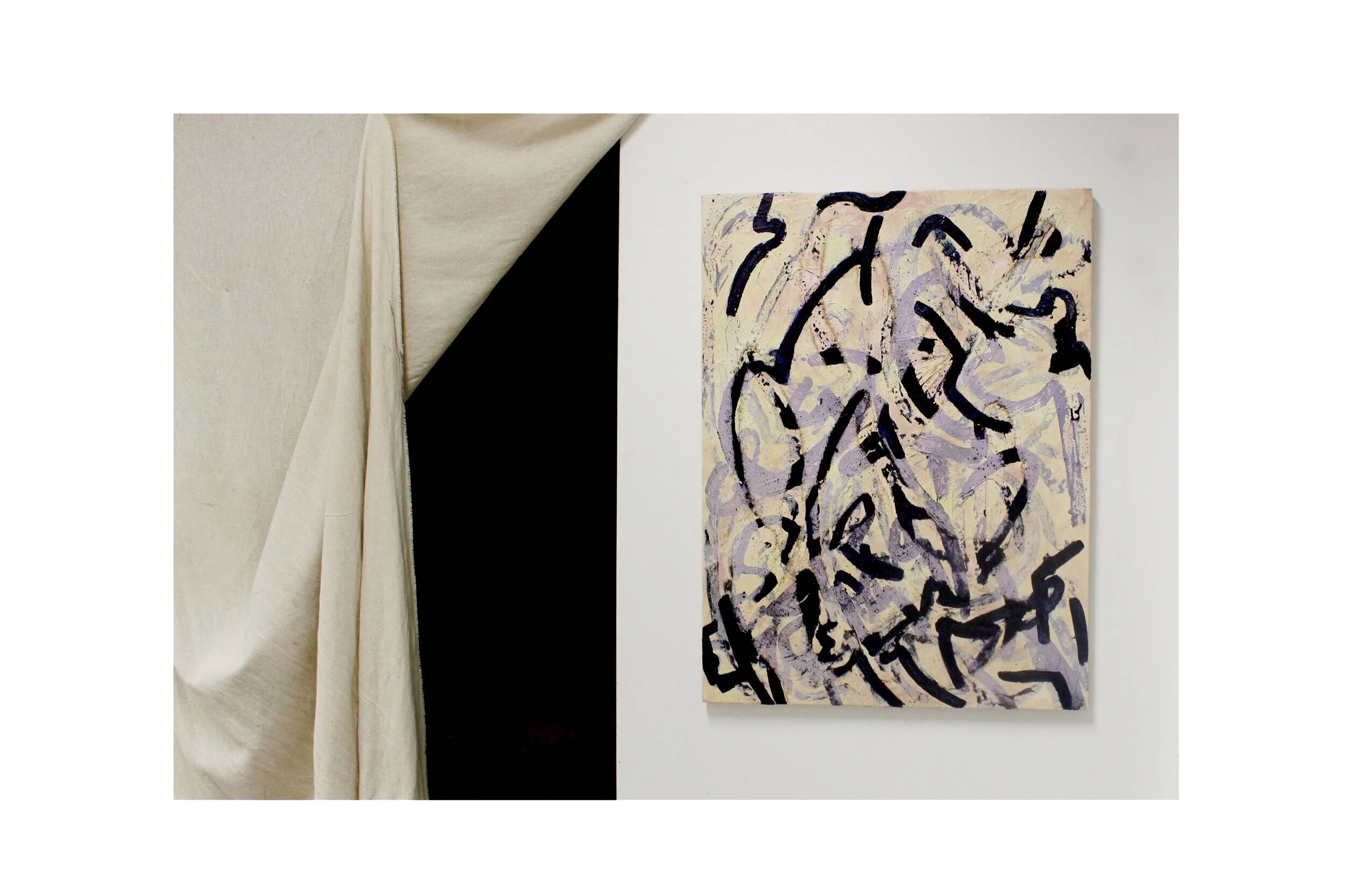  Off Kilter | 60x70cm   Oil, sediment &amp; spray paint on canvas     SOLD      