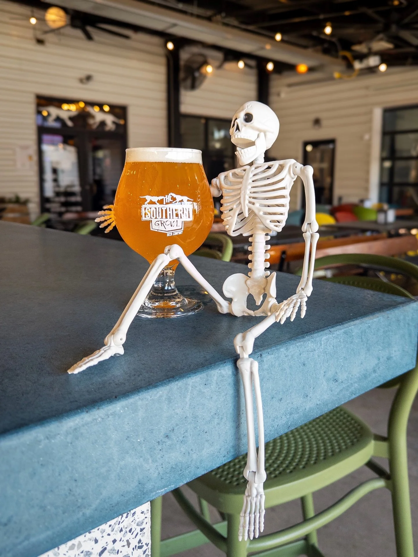 Matt Bones says you should come join him for Happy Hour on the Patio tonight from 4 - 6pm for a 𝕕𝕖𝕒𝕕 good time 💀

Tomorrow, we&rsquo;ve got the Rotary Club of Greer here in the Garden from 12 - 6pm hosting their Paws and Pints for Polio event to