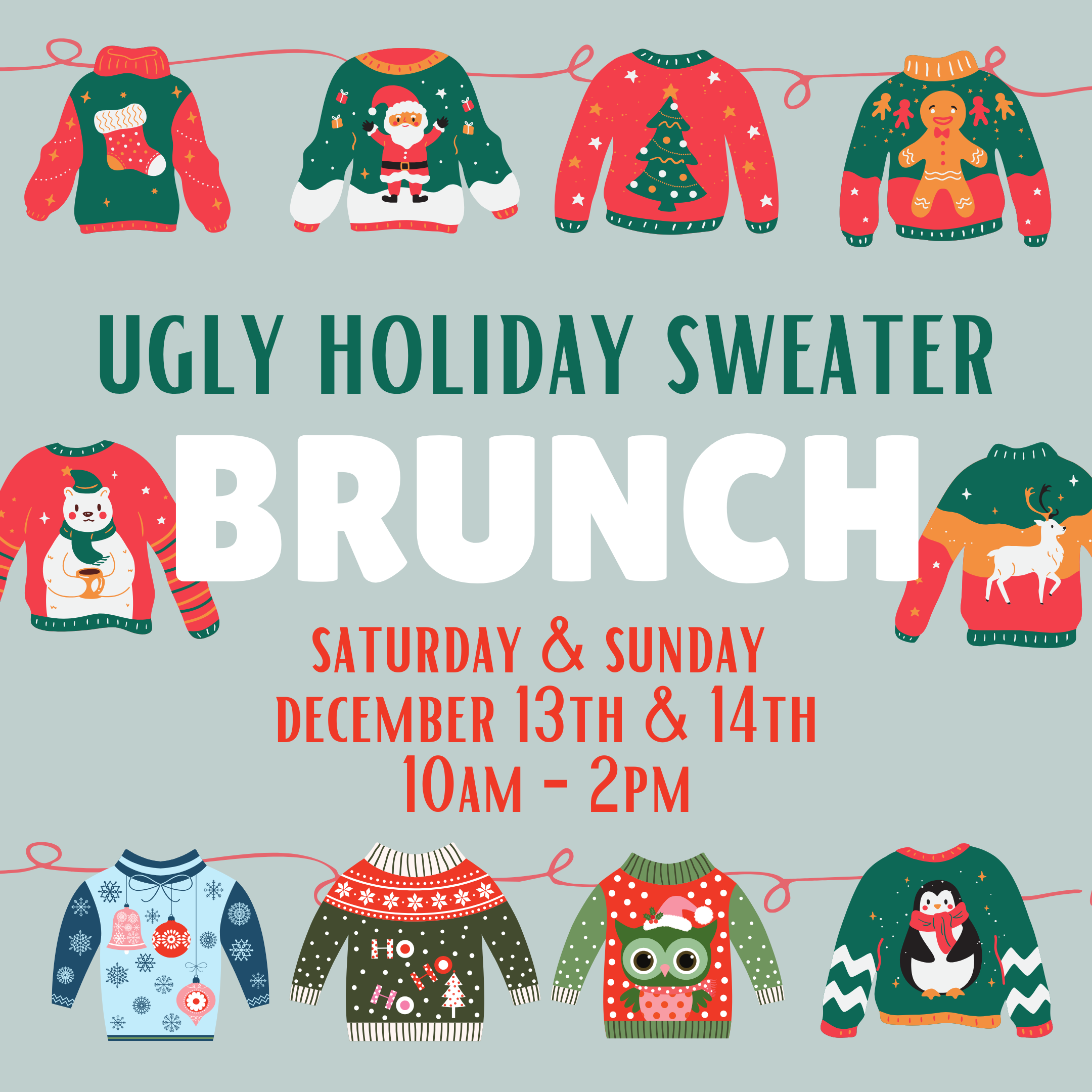 Ugly Holiday Sweater Brunch