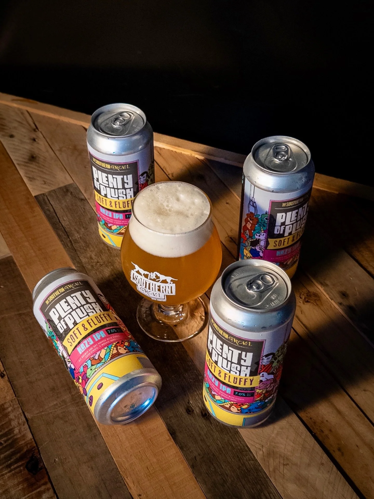 PLENTY OF PLUSH: SOFT &amp; FLUFFY
Hazy IPA, 7.0%

Our Hazy IPA, with a rotating blend of hops, cuddles your taste buds and fills you with joy. This snuggly friend is stuffed with flavorful Strat, Cryo-Strata, and Mosaic hops and bursting at the seam