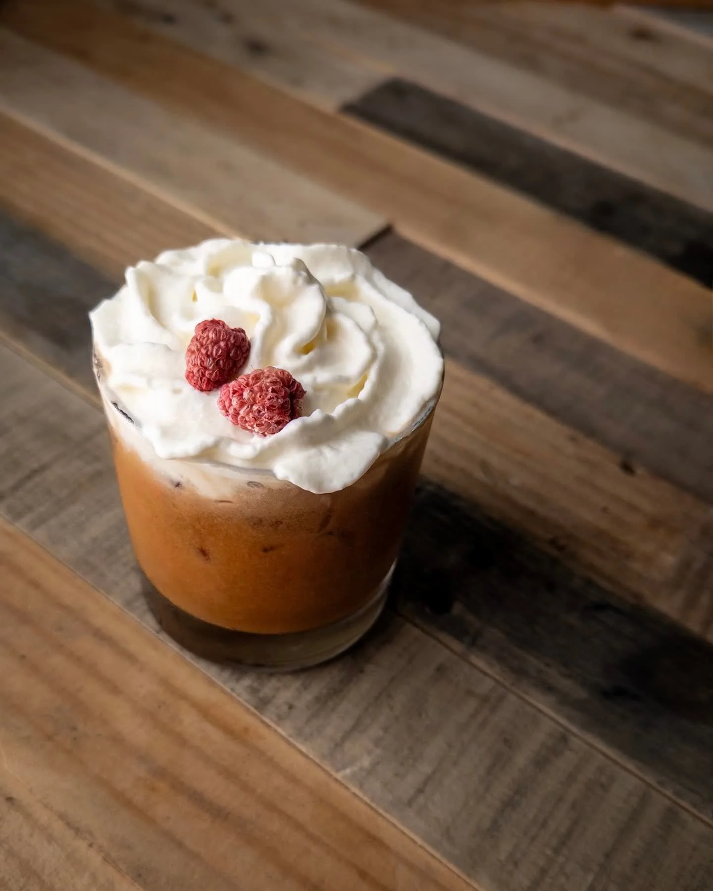 RASPBERRY BERET
Absolut Raspberri, Mr. Black, Cr&egrave;me de Mure, oat milk, house cold brew, hazelnut syrup, Frangelico whip, dehydrated raspberry. 

Raspberry Beret cocktail available now. Full drink and food menus available on our website, link i