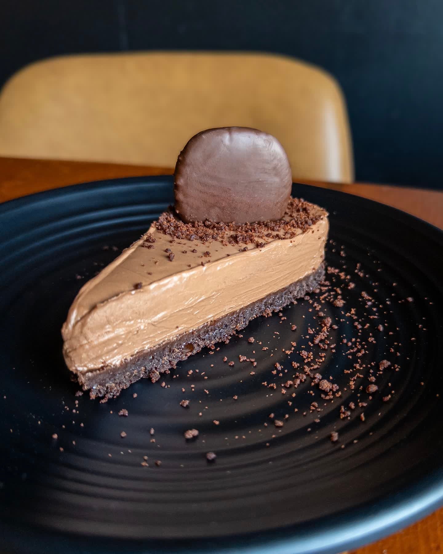 MINT CHOCOLATE CHIP CHEESECAKE
garnished with Oreo cookie crumbles and a homemade thin mint cookie. 
Pair with DEEPWOOD GRIZZLY, Imperial Stout available on draft now. 

Mint Chocolate Chip Cheesecake available through Sunday during dinner as we chan