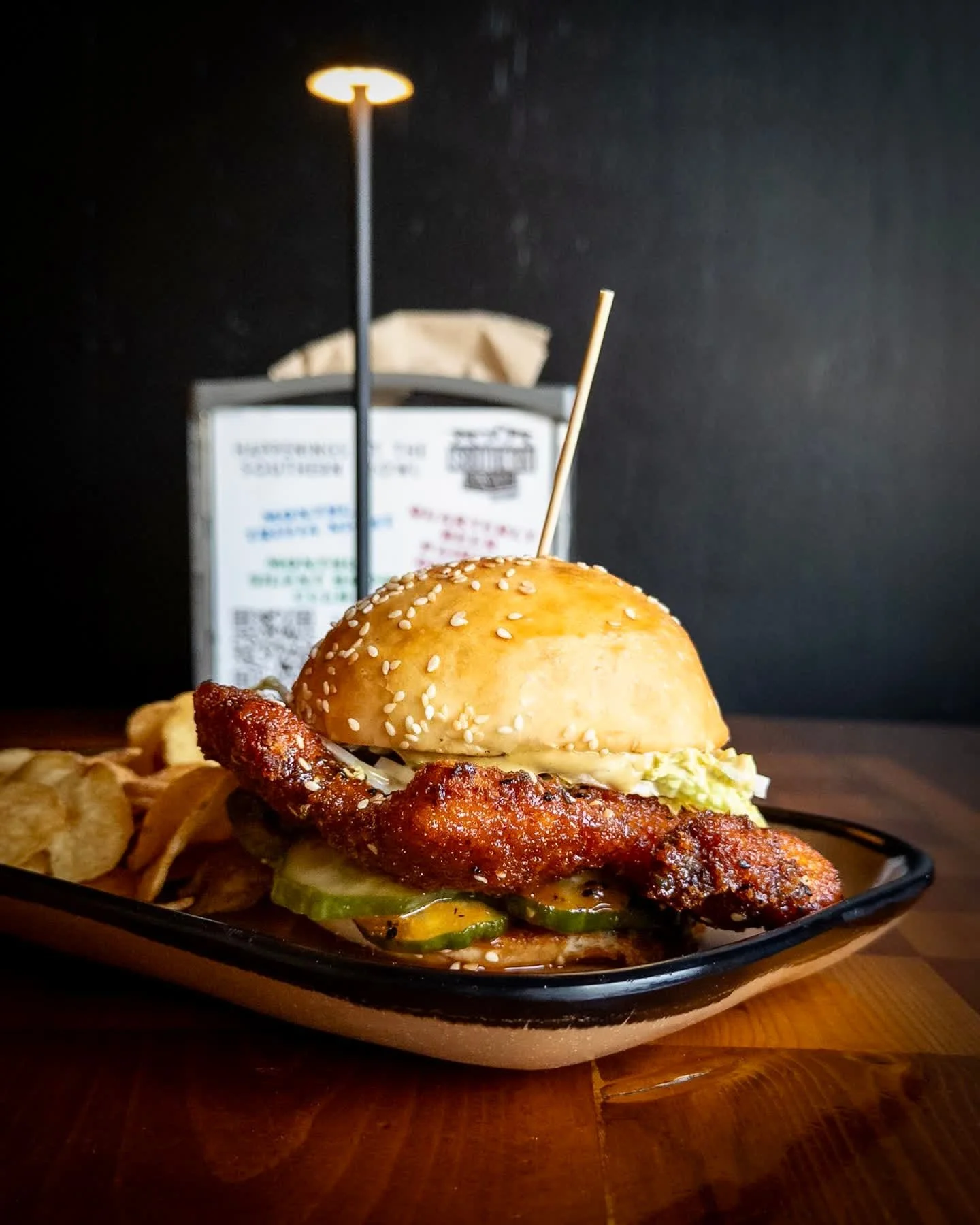 KOREAN SWEET AND SPICY CHICKEN SANDWICH
We brought this favorite back for our Best of the Best menu leading into our 12th Anniversary celebration on Saturday, April 11th!

panko crusted chicken breast topped with charred scallion aioli, shredded Napa