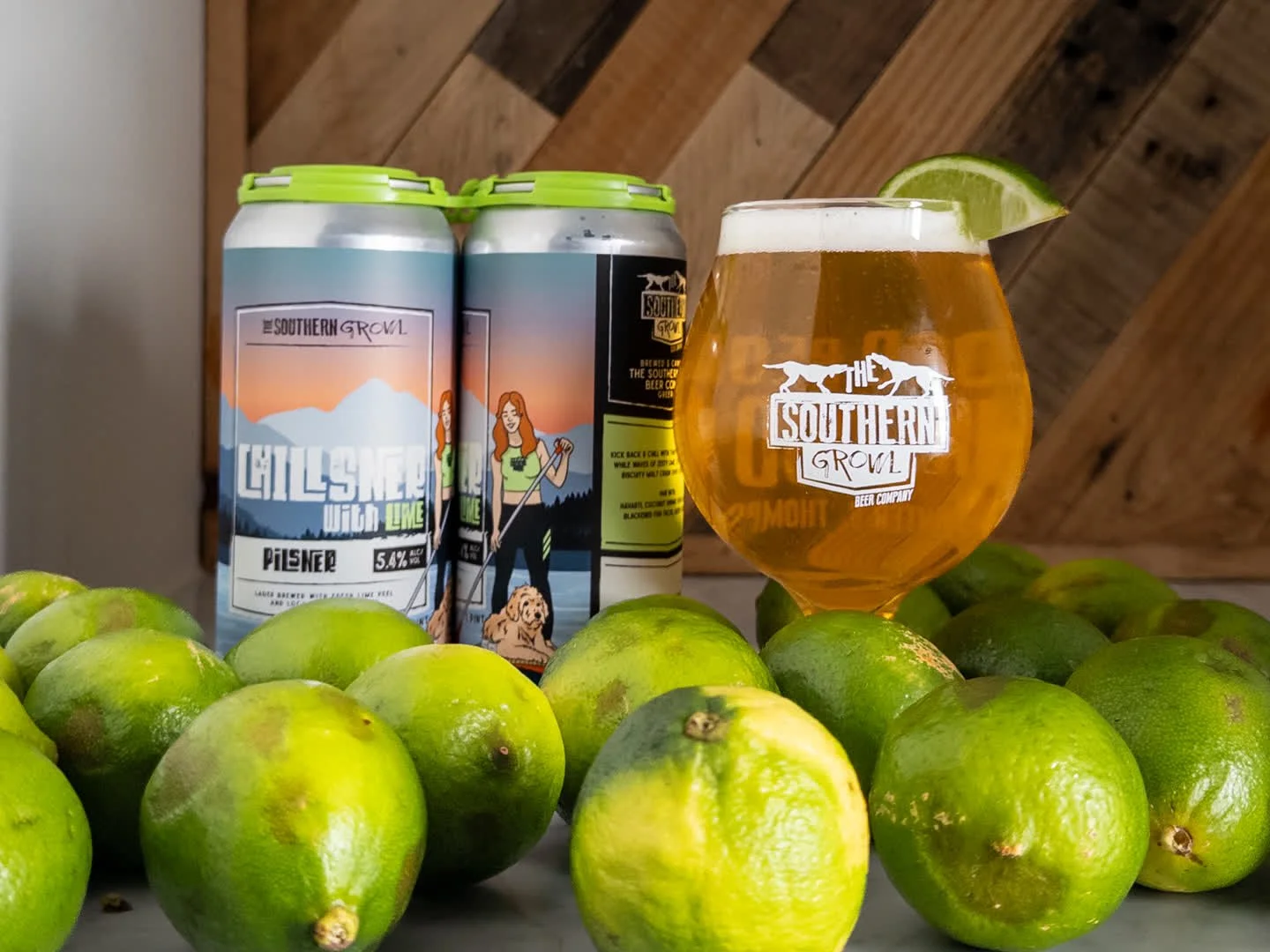 CHILLSNER
Pilsner with Lime, 5.4%

Kick back and chill with this German style pils while waves of zesty lime, floral hops, and biscuity malt crash over your palate. 

Chillsner available on draft and in 16oz cans to-go now. Full drink and food menus 