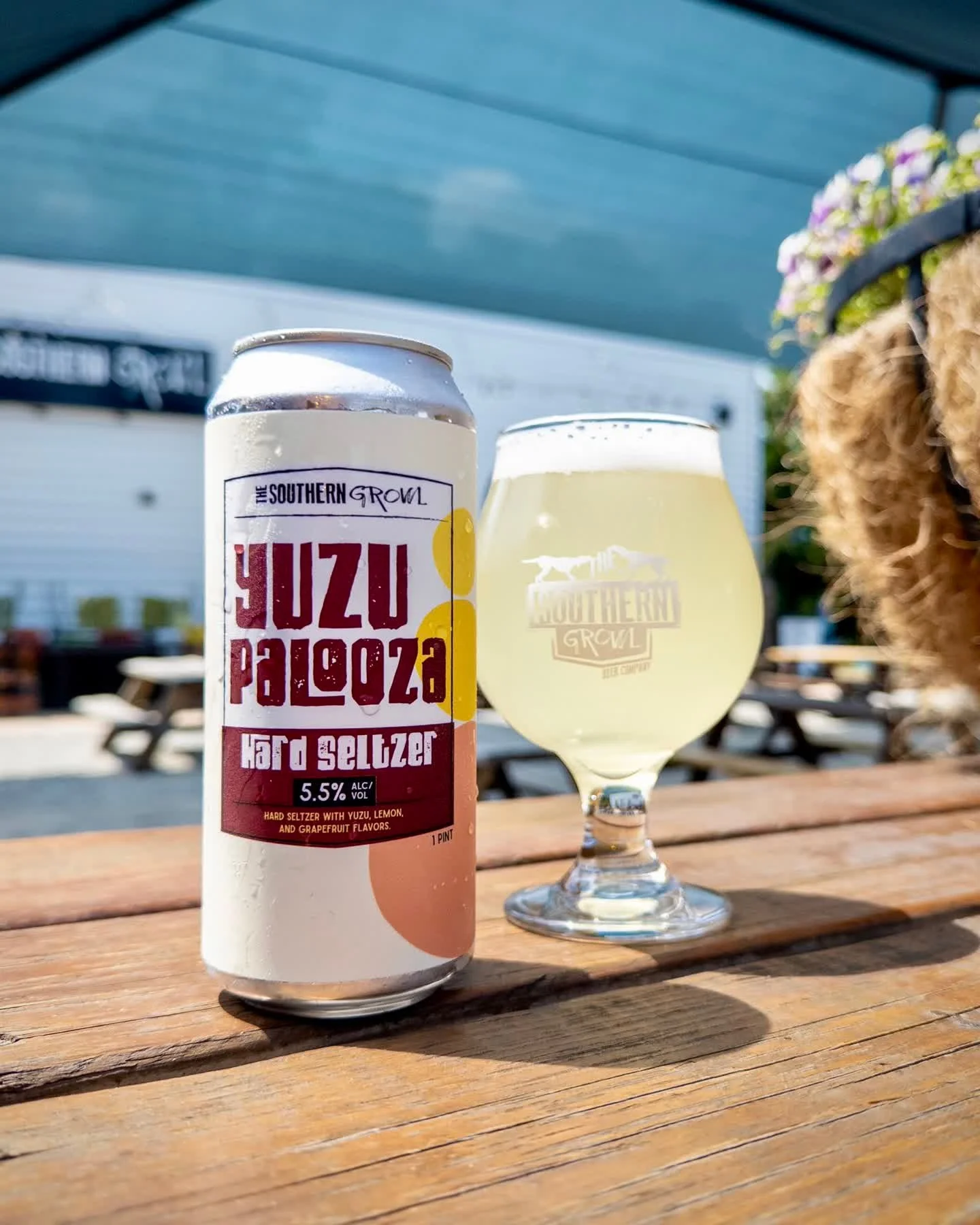 YUZU PALOOZA
Hard Seltzer, 5.5%

A fresh squeeze of summer, shining with flavors of zesty yuzu, lively lemon, and gorgeous pink grapefruit. 

Yuzu Palooza available on draft and in 16oz cans to-go now. Full drink and food menus available on our websi