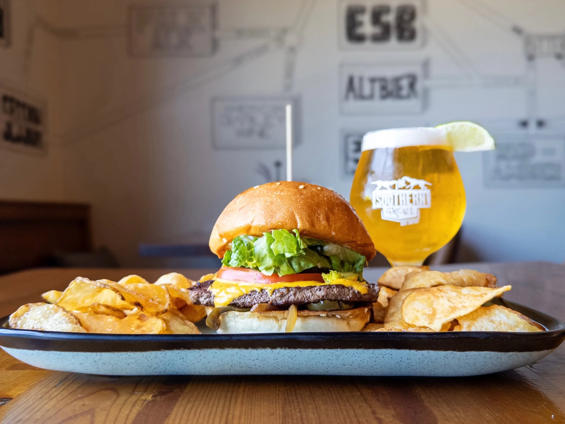 Weekly Sandwich Special:
SMASH &amp; BURN BURGER 
smash burger topped with jalape&ntilde;o ranch, grilled jalape&ntilde;os &amp; onions, shrettuce, tomato, and American cheese on a house bun. 
Pair with CHILLSNER, Pilsner with lime available on draft