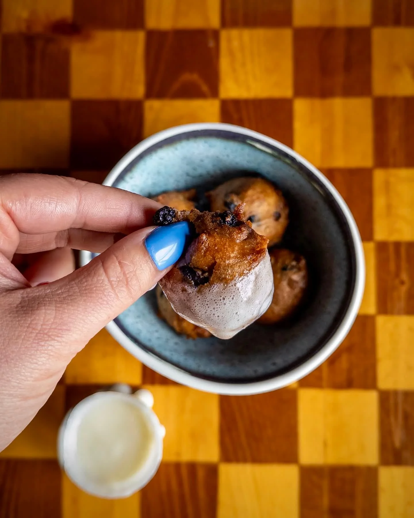 BLUEBERRY DONUTS
served with lemon icing. 
Pair with RADIANT POSITIVITY, Dry Hopped Sour available on draft and in 16oz cans to-go now. 

Blueberry Donuts available during brunch every Saturday and Sunday, 10am - 2pm. Full food and drink menus availa