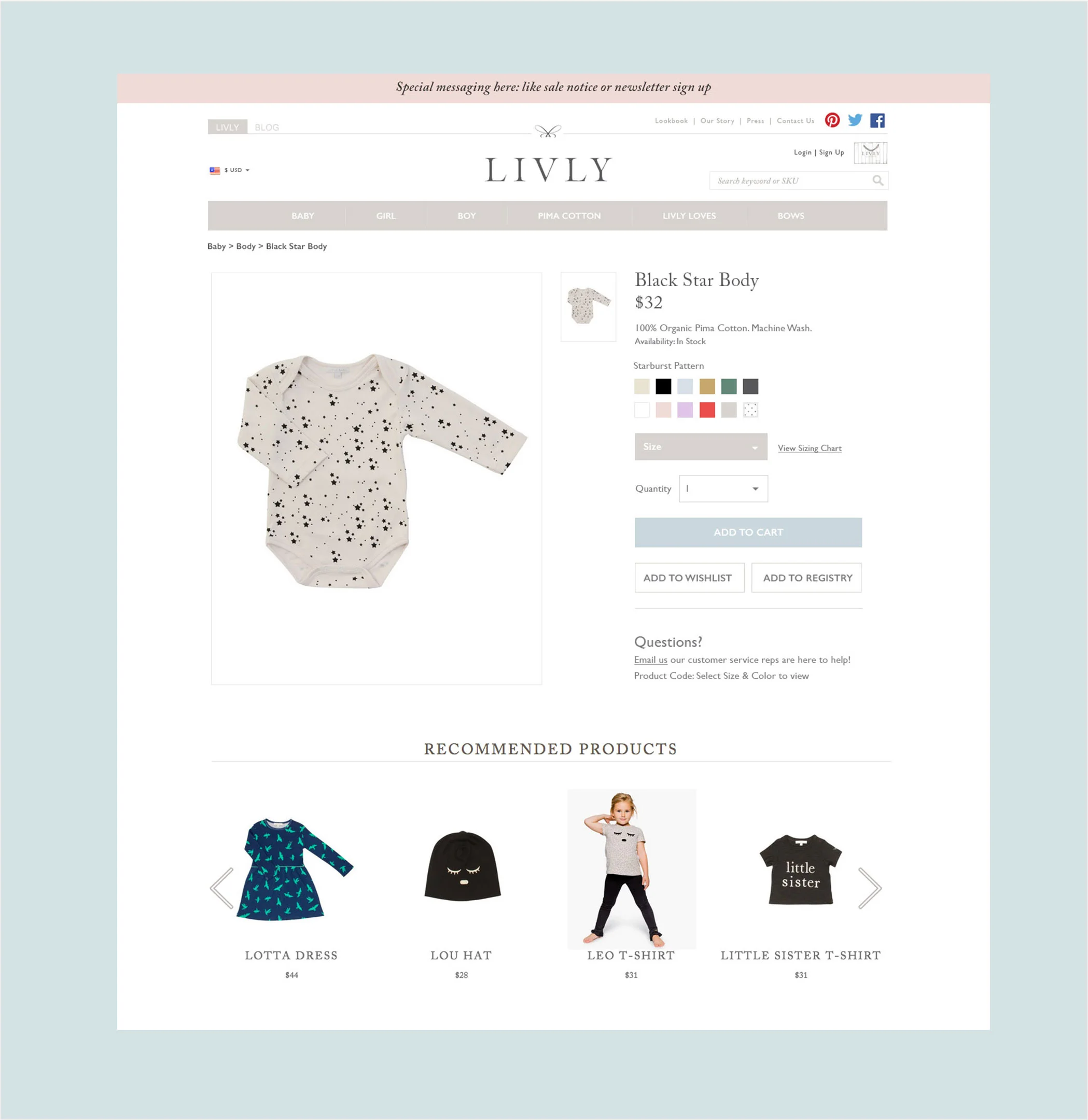 livly clothing baby