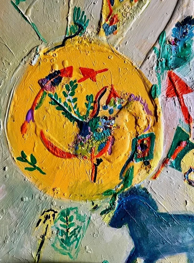 Cosmos    bird.           60. x 80  cm 