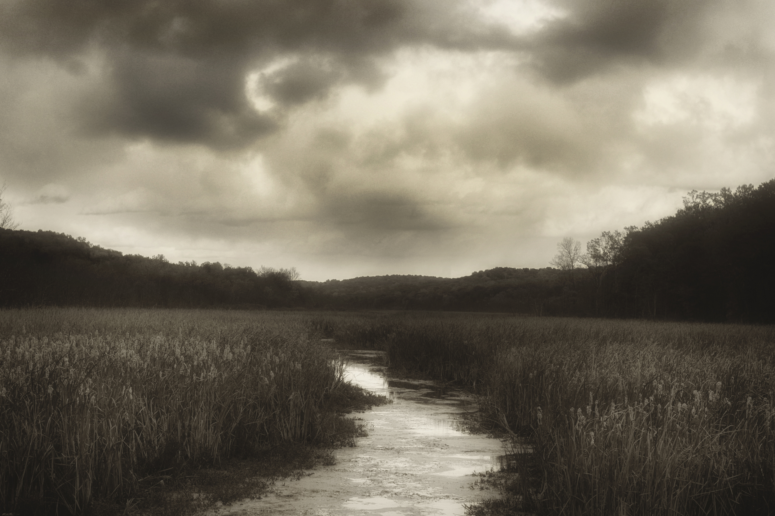 Rustic fine art -- sepia river photo