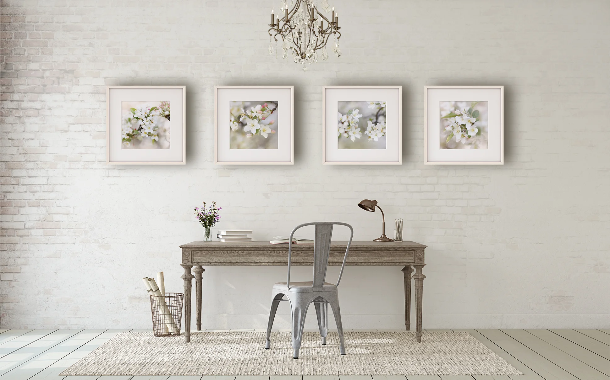 Fine art print set of 3 floral decor