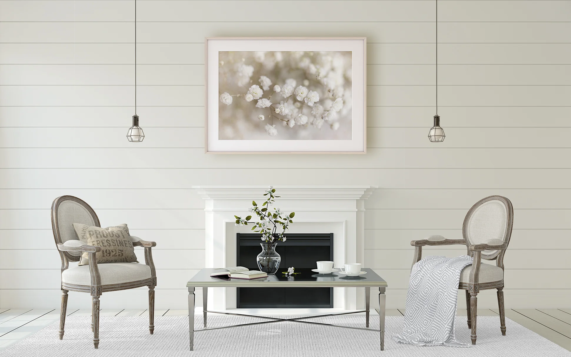 Floral wall art for living room
