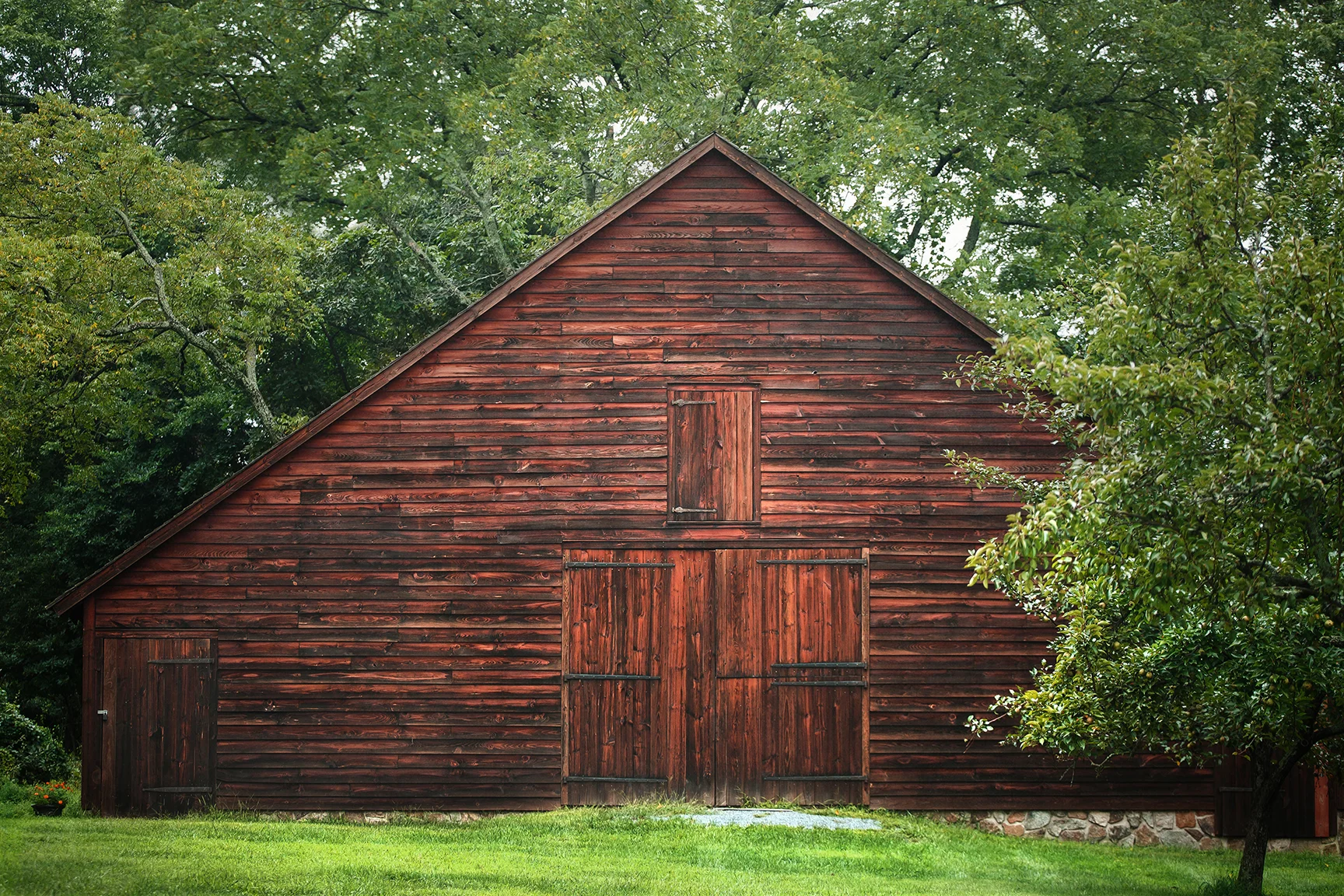Red Rustic Barn Art, Red home decor, rustic art