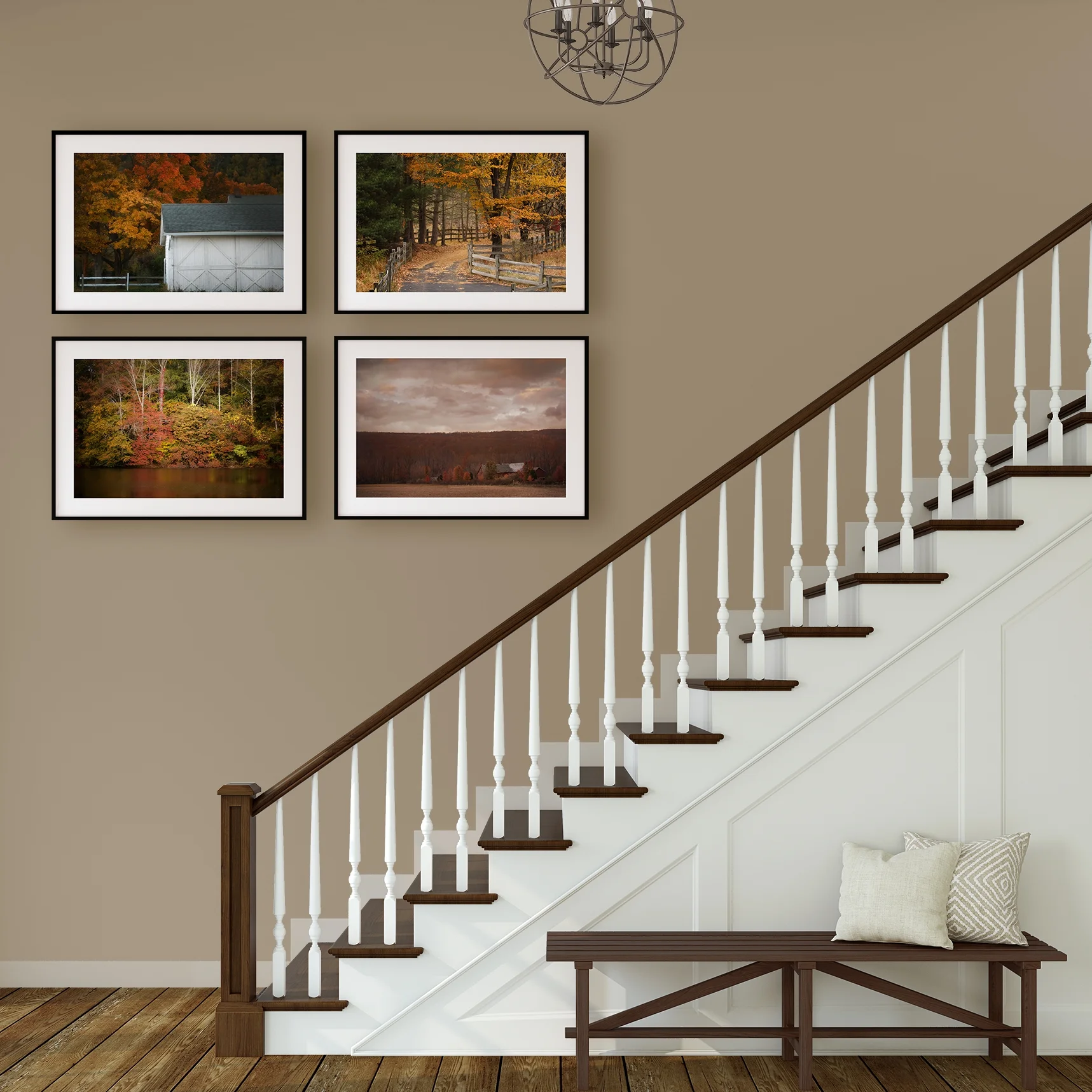 Set of 4 Farmhouse prints, autumn decor