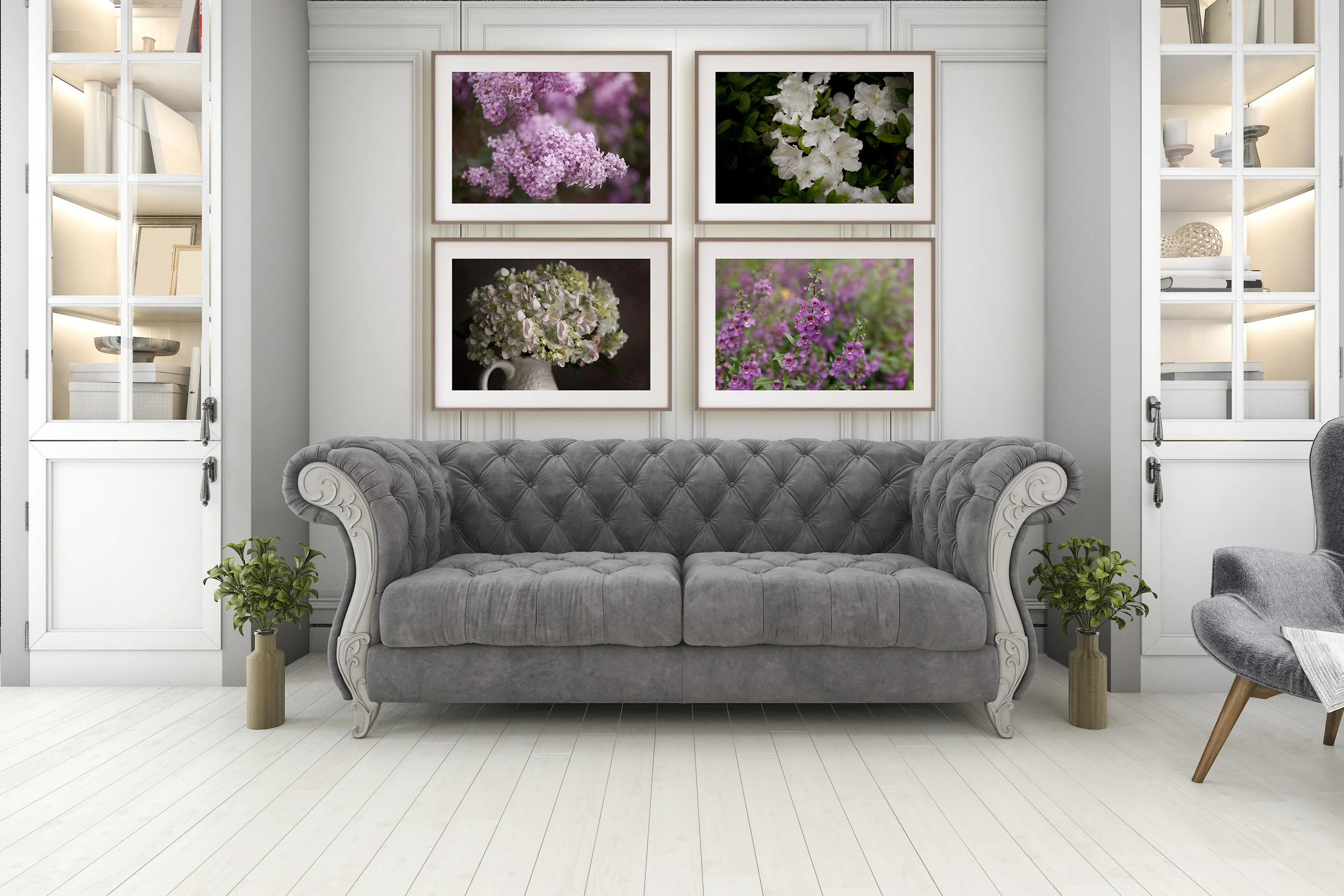 Cottage home decor, cottage art set