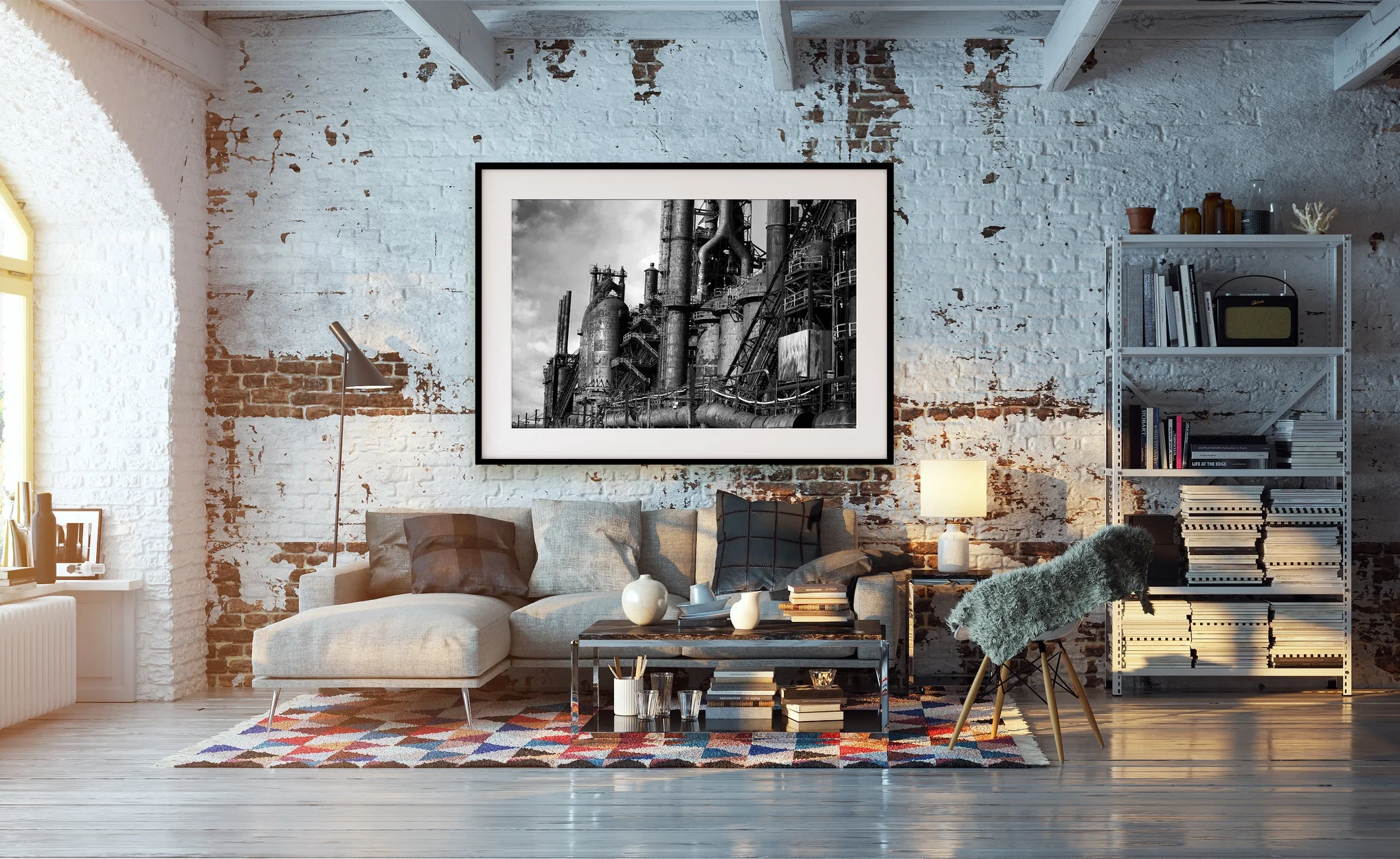 masculine apartment art, bethlehem steel print