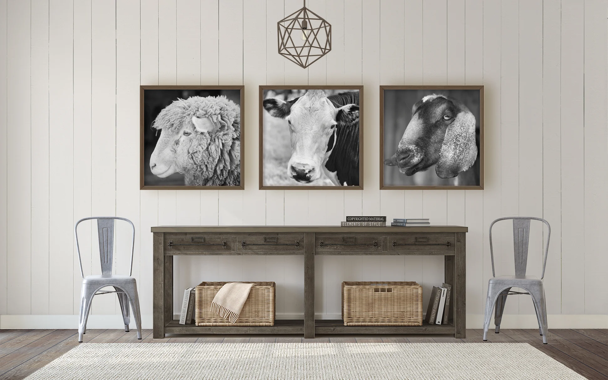 3 farm animal prints - print shop