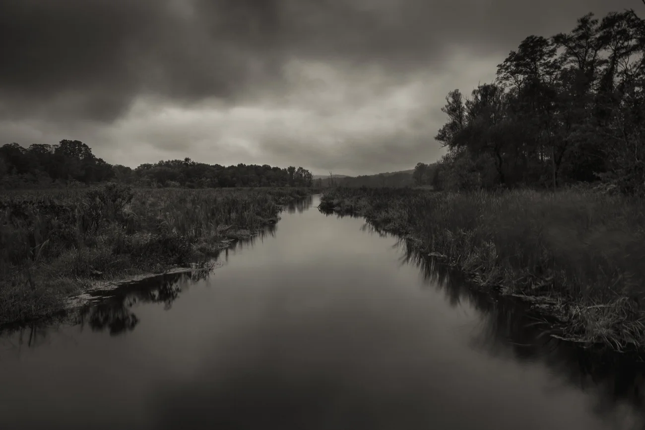 Sepia River Landscape Photo