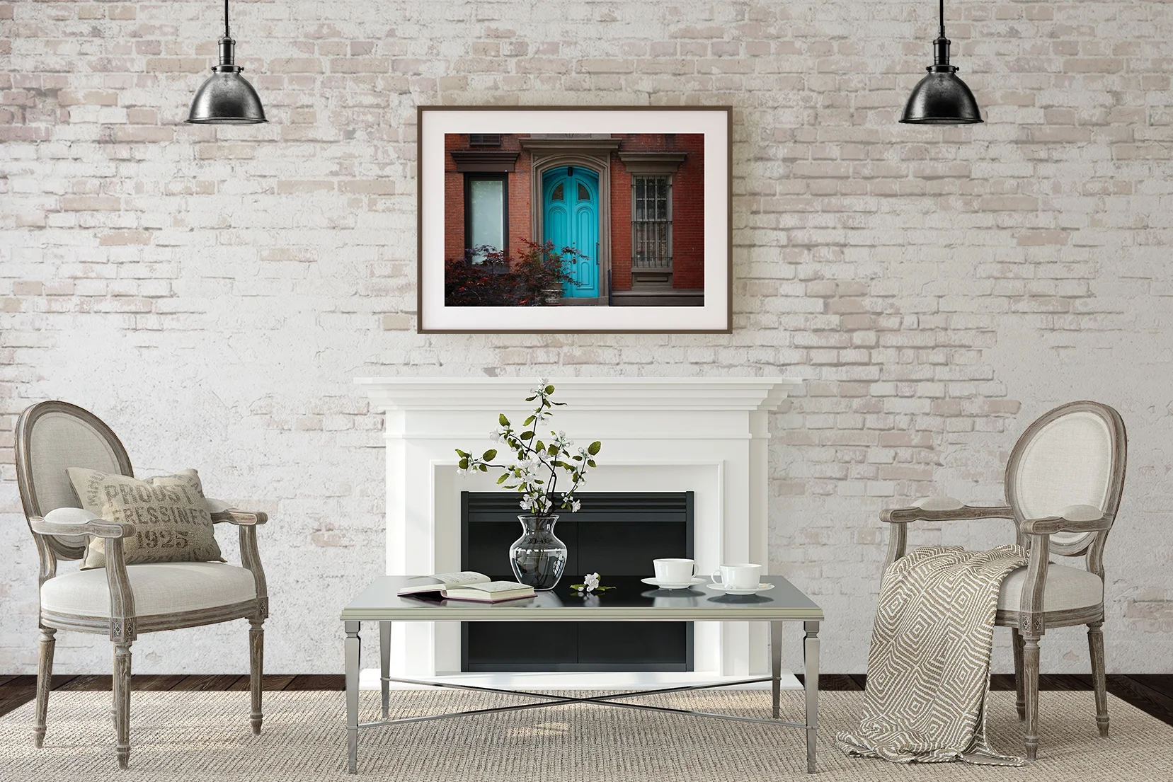 NYC Door, Art Print of Turquoise Door in NYC