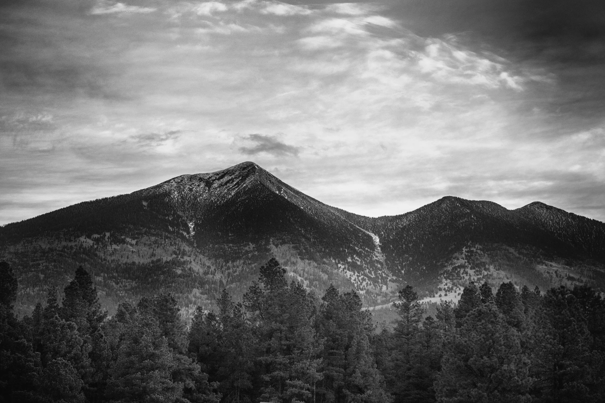 B&amp;W Landscape Mountain Print